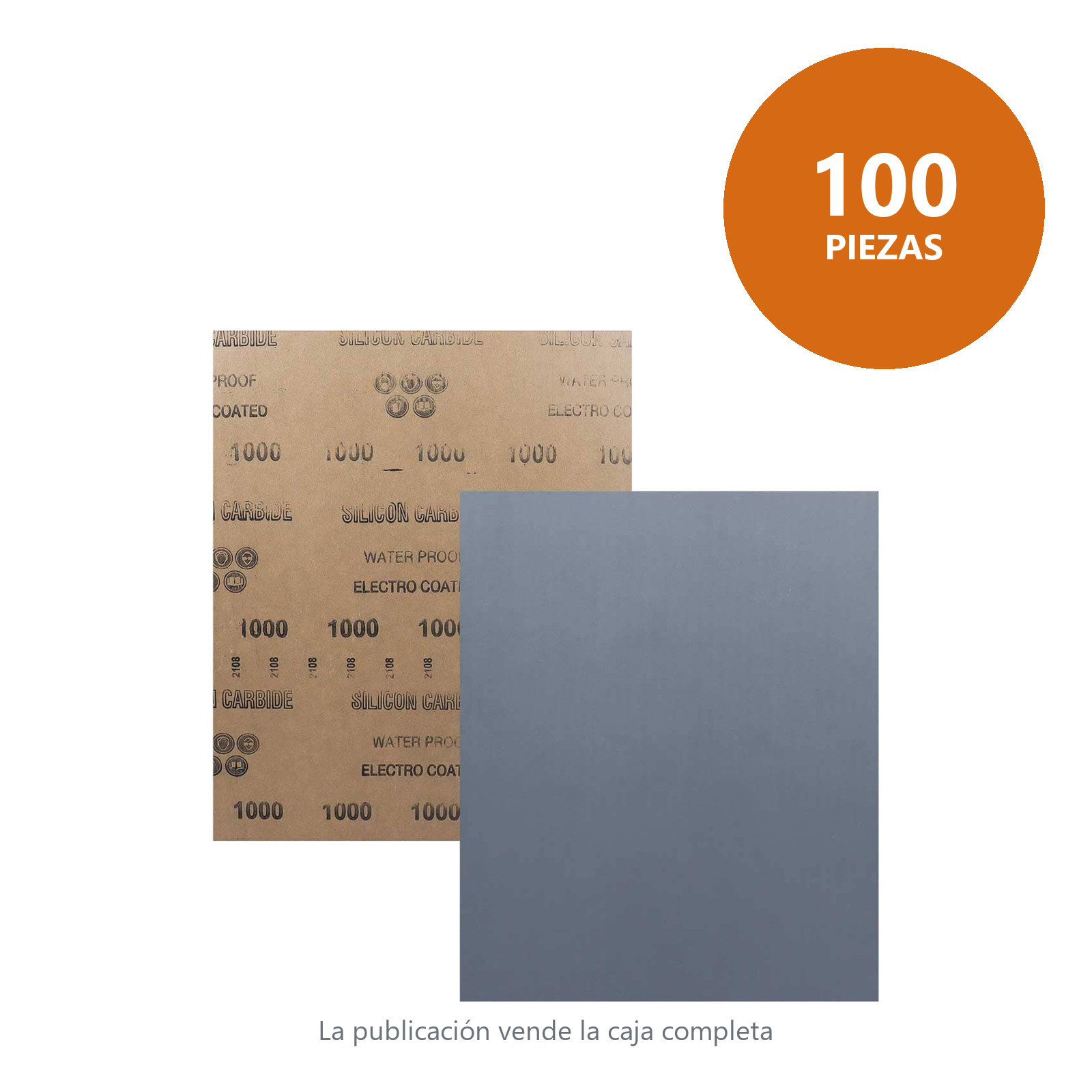 HOJA DE LIJA DE AGUA CARBURO SILICIO 9" x 11" G1200 (Precio x pieza - Empaque c/100 pzas) - Imagen 3