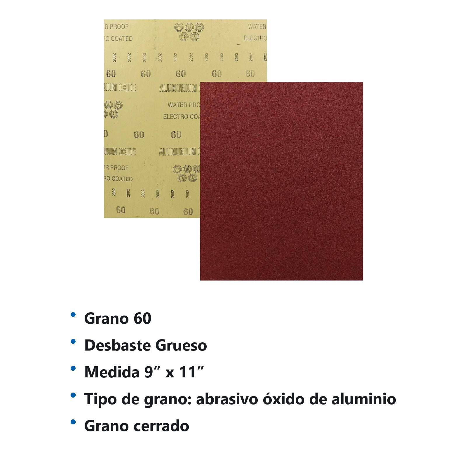 HOJA DE LIJA OXAL ESMERIL 9" x 11" G60 (Precio x pieza - Empaque c/50 pzas) - Imagen 4