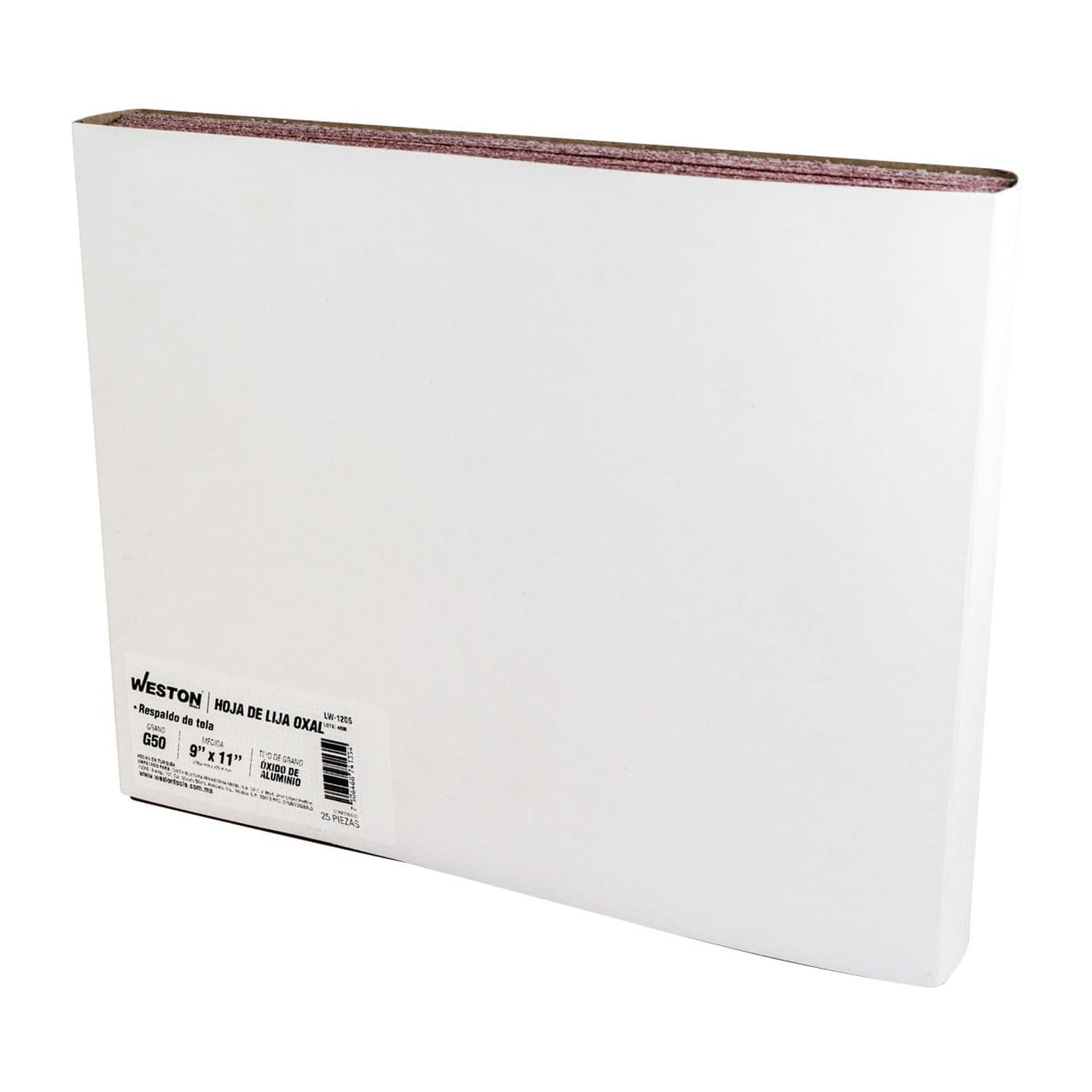 HOJA DE LIJA RESPALDO DE TELA OXIDO DE ALUMINIO 9" X 11" G050(Precio x pieza - Empaque c/25 pzas) - Imagen 2