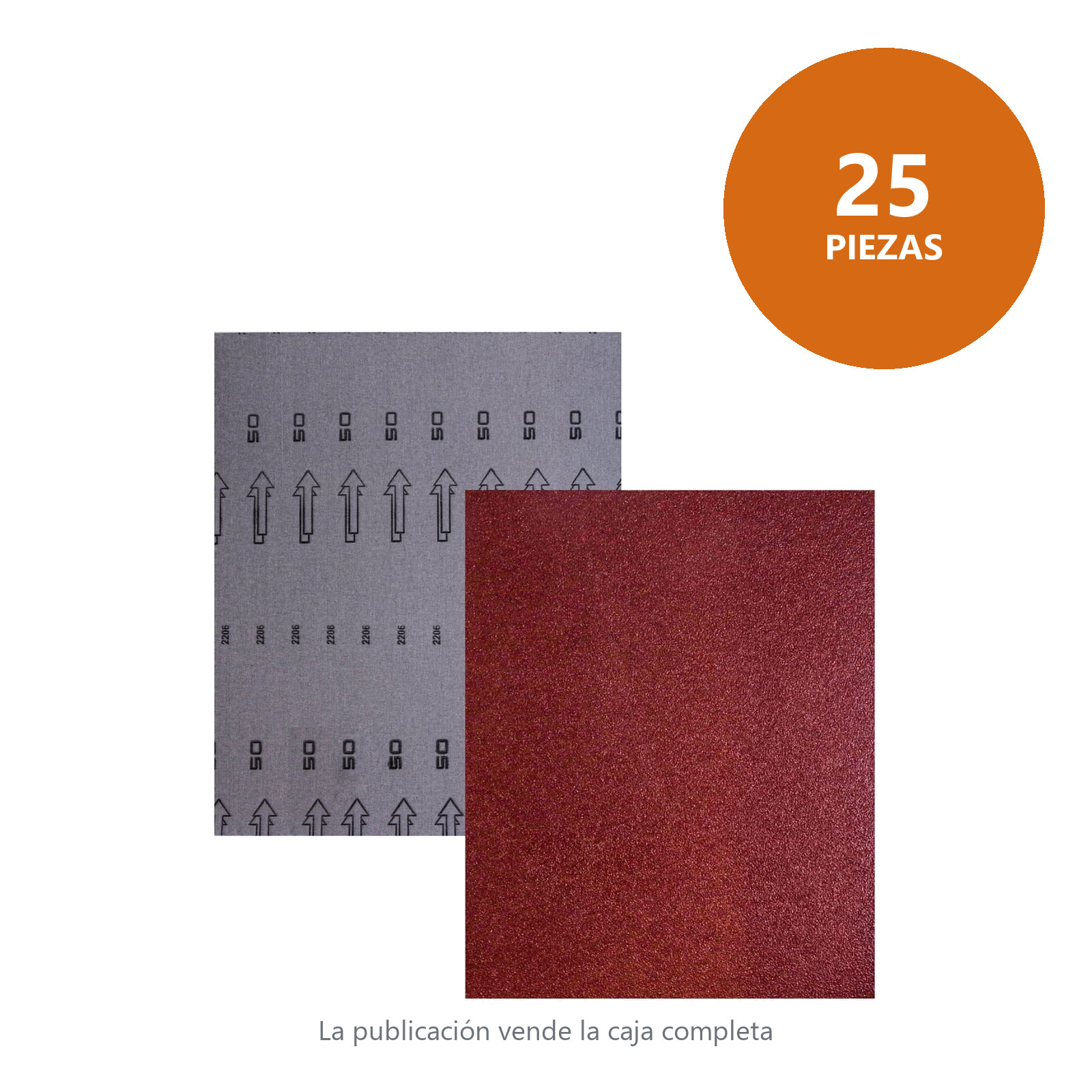 HOJA DE LIJA RESPALDO DE TELA OXIDO DE ALUMINIO 9" X 11" G050(Precio x pieza - Empaque c/25 pzas) - Imagen 3