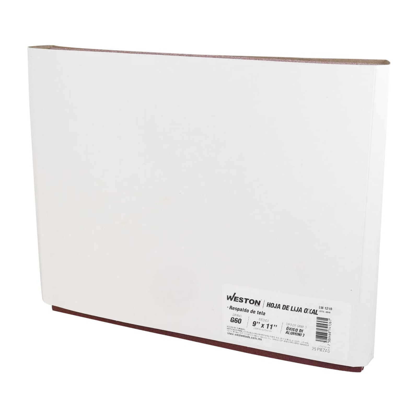 HOJA DE LIJA RESPALDO DE TELA OXIDO DE ALUMINIO 9" X 11" G060(Precio x pieza - Empaque c/25 pzas) - Imagen 2