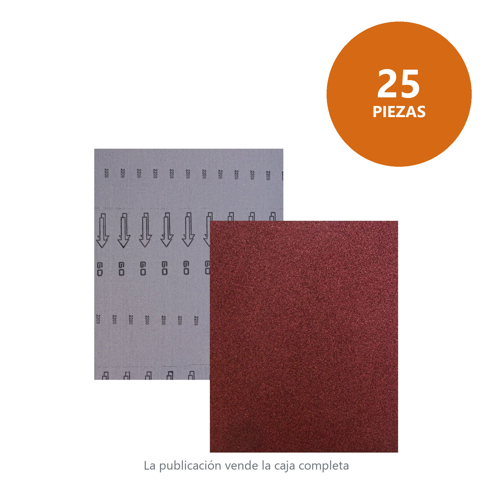 HOJA DE LIJA RESPALDO DE TELA OXIDO DE ALUMINIO 9" X 11" G060(Precio x pieza - Empaque c/25 pzas) - Imagen 3