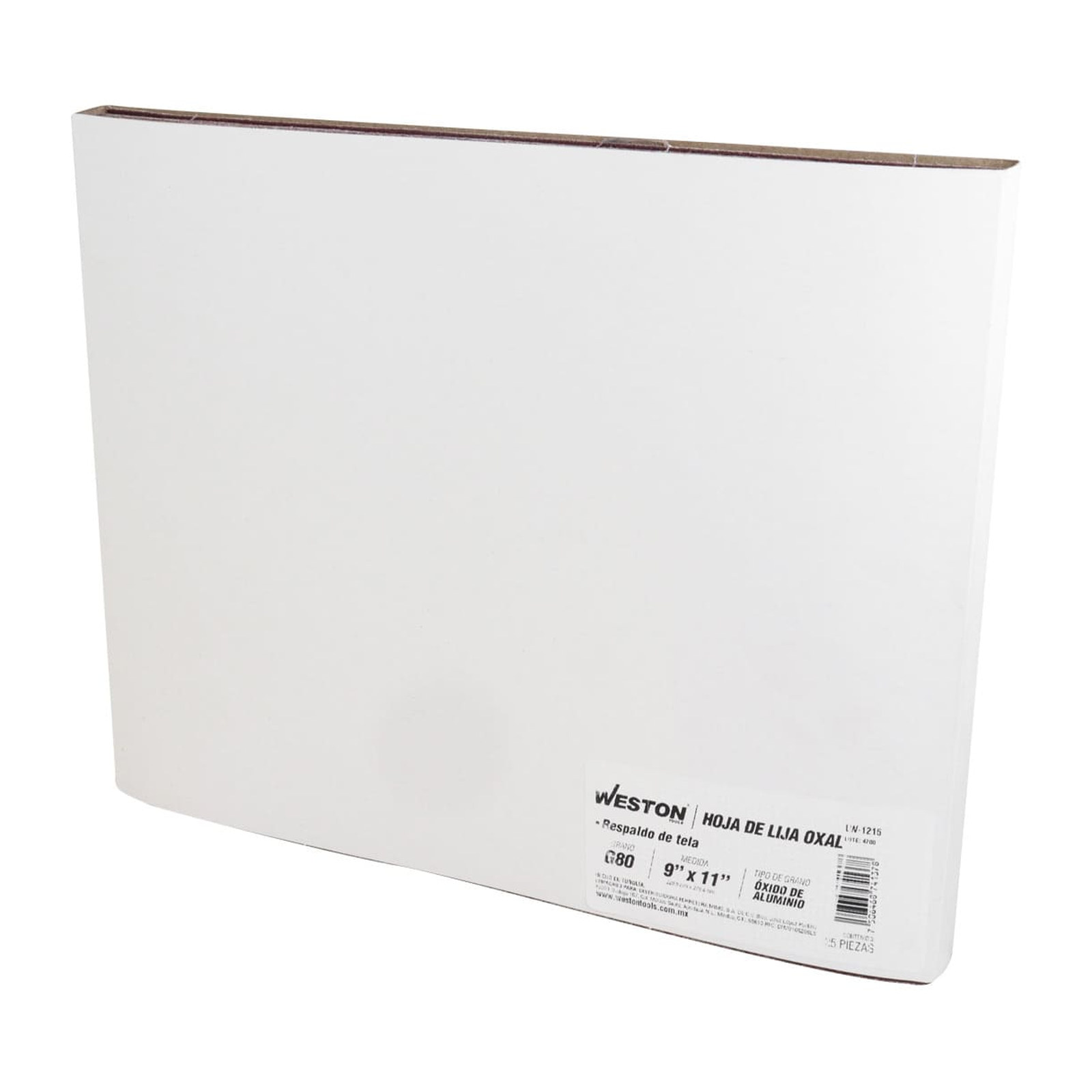 HOJA DE LIJA RESPALDO DE TELA OXIDO DE ALUMINIO 9" X 11" G080(Precio x pieza - Empaque c/25 pzas) - Imagen 2
