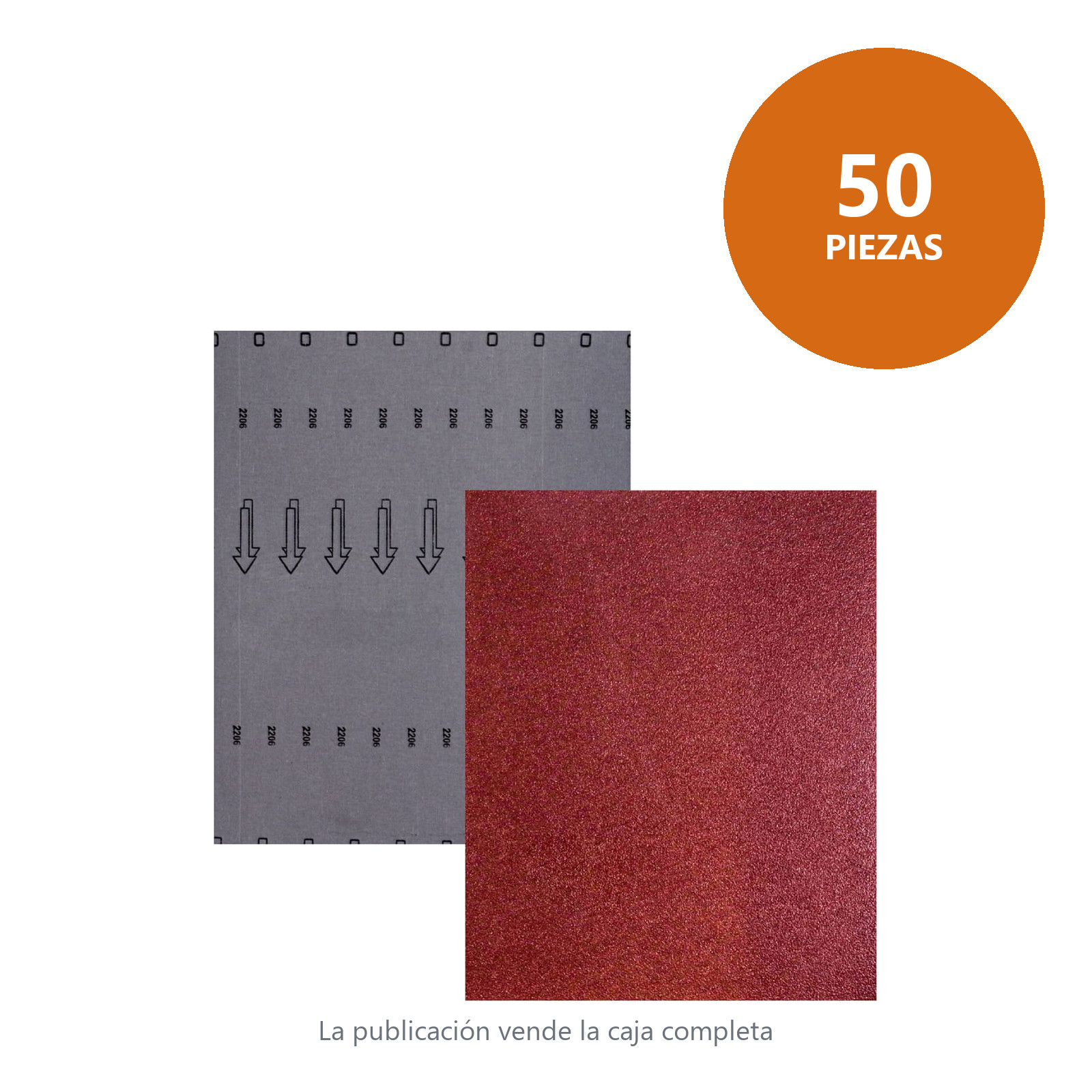 HOJA DE LIJA RESPALDO DE TELA OXIDO DE ALUMINIO 9" X 11" G180(Precio x pieza - Empaque c/50 pzas) - Imagen 3