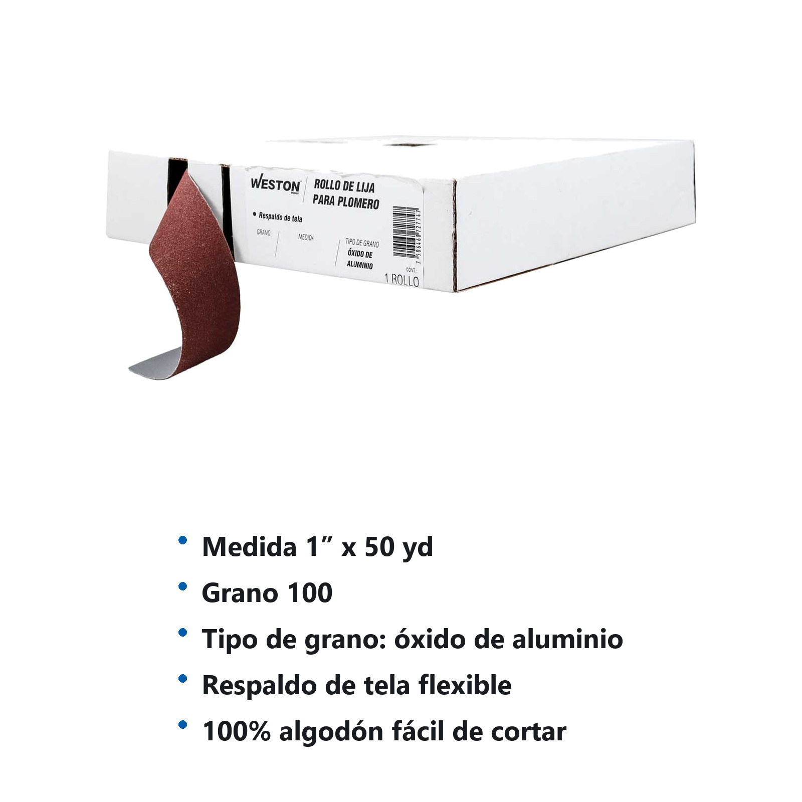 ROLLO DE LIJA P/PLOMERIA AO 1" X 50YD G100 - Imagen 3