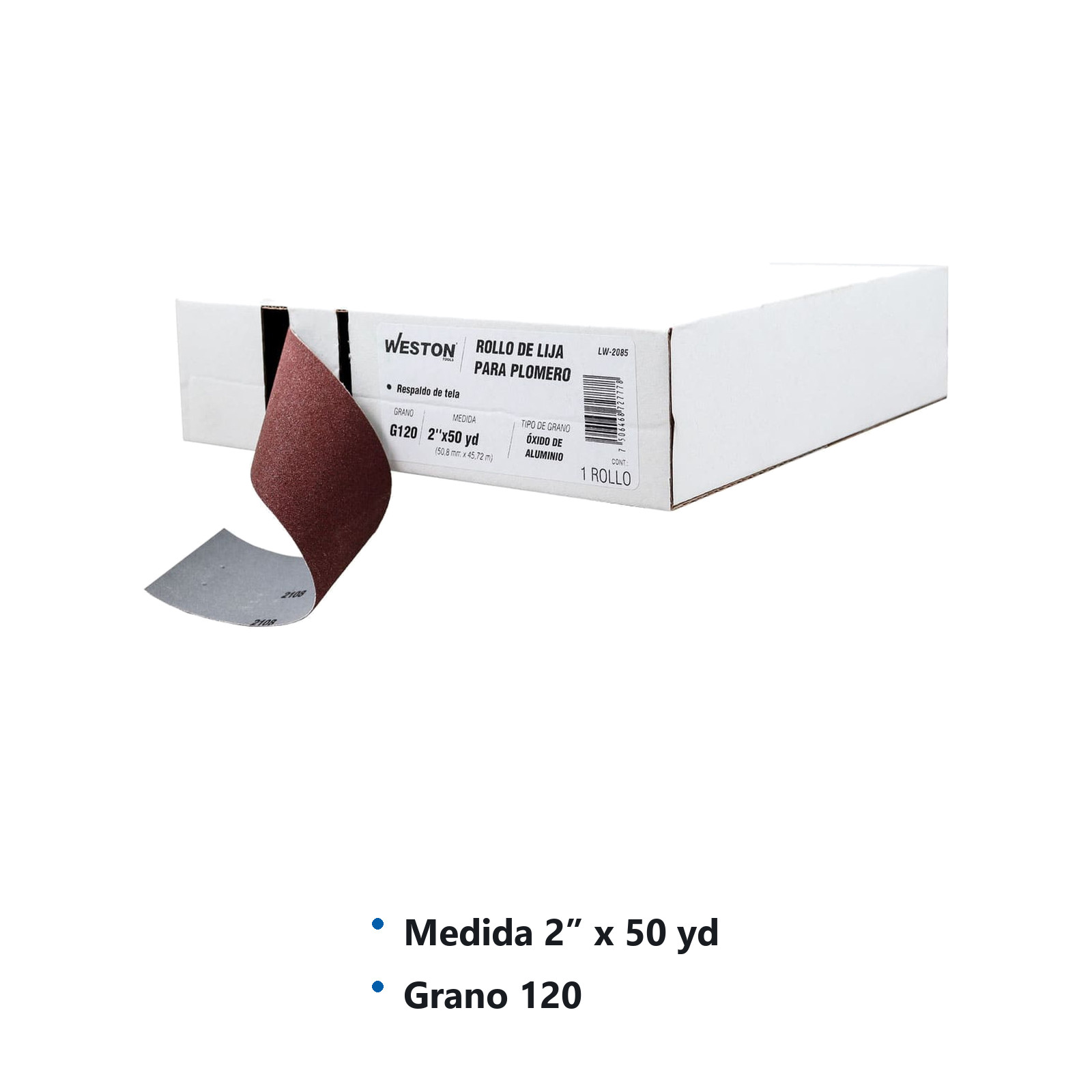 ROLLO DE LIJA P/PLOMERIA AO 2" X 50YD G120 - Imagen 4