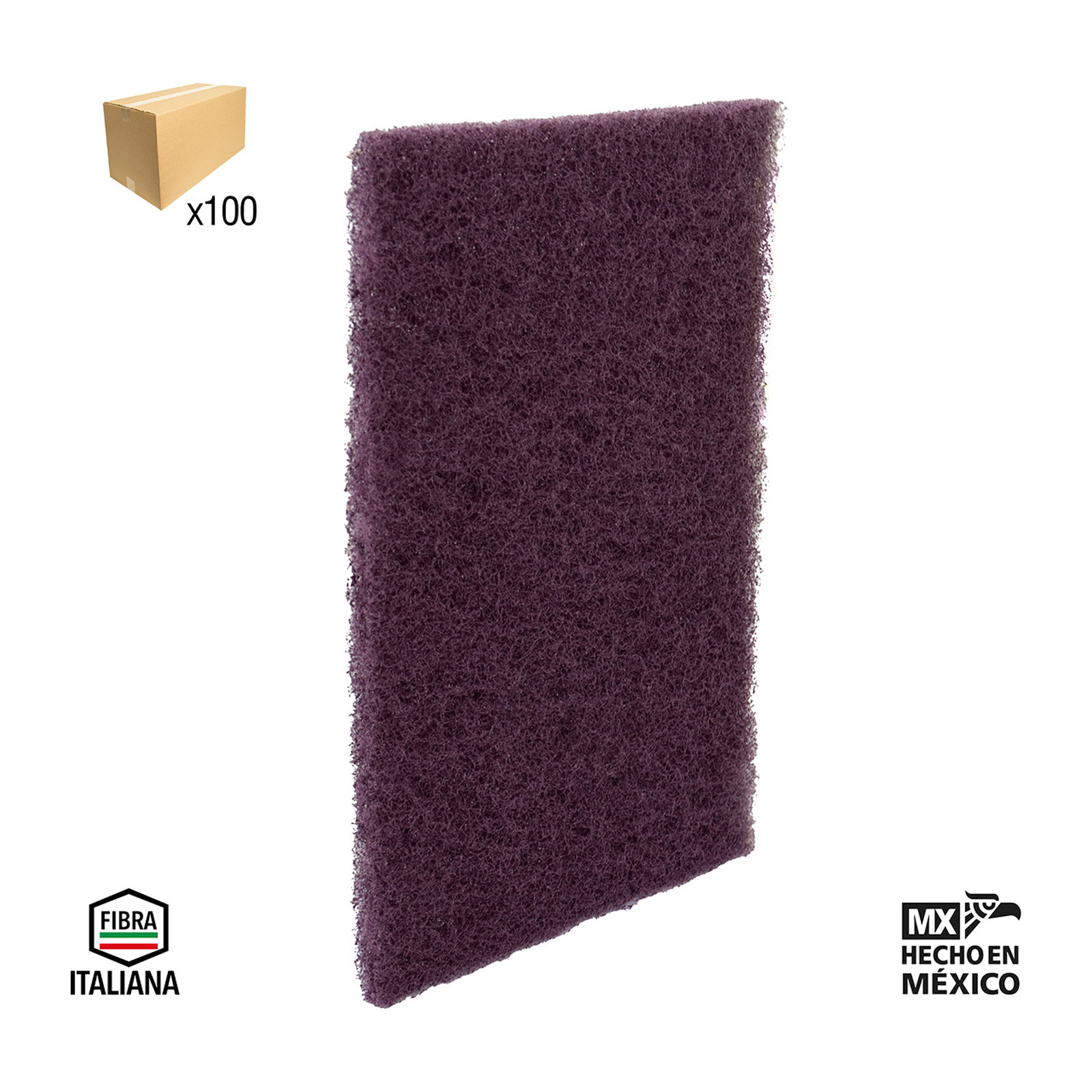 ALMOHADILLA DE FIBRA PRO VINO TINTO (GRUESO) (CAJA BULK 100 pzas sin bolsa - Precio x Caja)