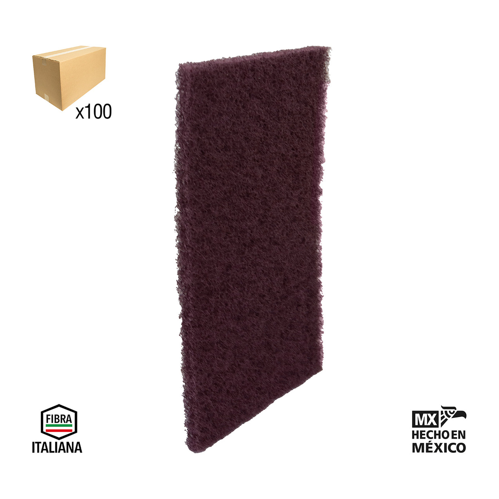 ALMOHADILLA DE FIBRA PRO MARRON (MEDIUM) 6"x9" (CAJA BULK 100 pzas sin bolsa - Precio x Caja)
