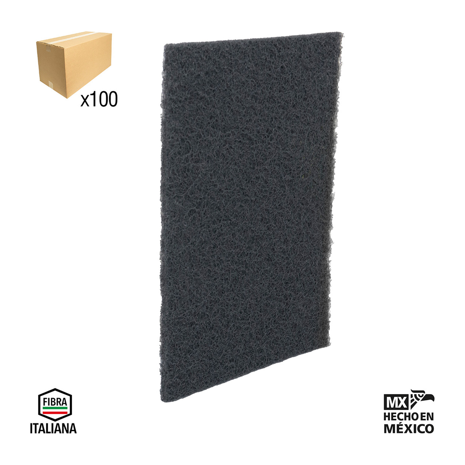 ALMOHADILLA DE FIBRA PRO GRIS (SIC-SF G1200) 6" X 9" (Precio x pieza - Empaque c/100 pzas)