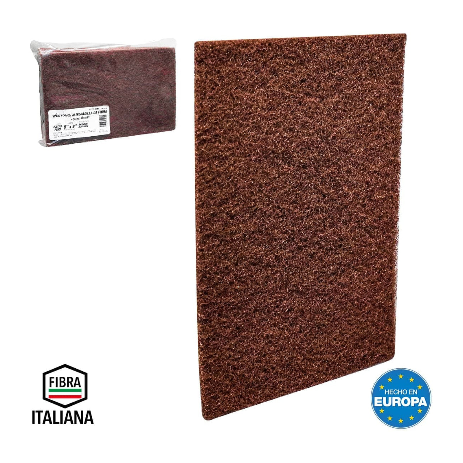 Almohadilla de Fibra Color Marrón Weston Plus 6" x 9" (Bolsa con 10 Piezas)