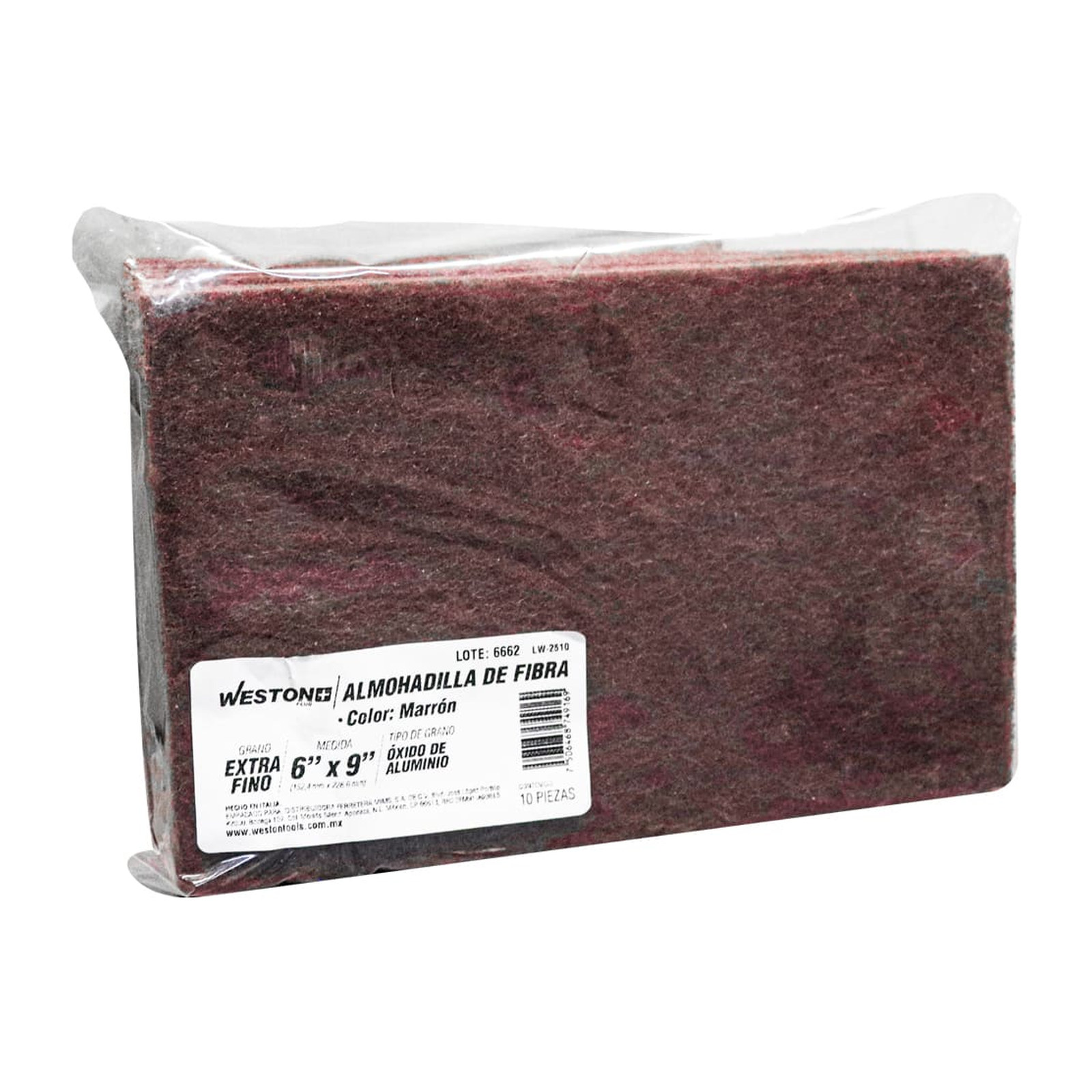 ALMOHADILLA DE FIBRA COLOR MARRON WESTON PLUS 6" X 9" (PRECIO X PIEZA - BOLSA C/10) - Imagen 4