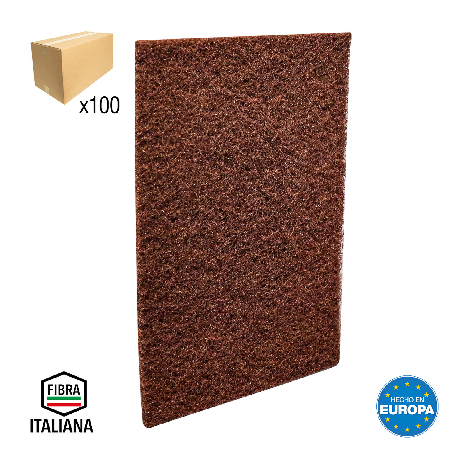 ALMOHADILLA DE FIBRA IND MARRON (MUY FINO) 6"x9" (CAJA BULK 100 pzas sin bolsa - Precio x Caja)