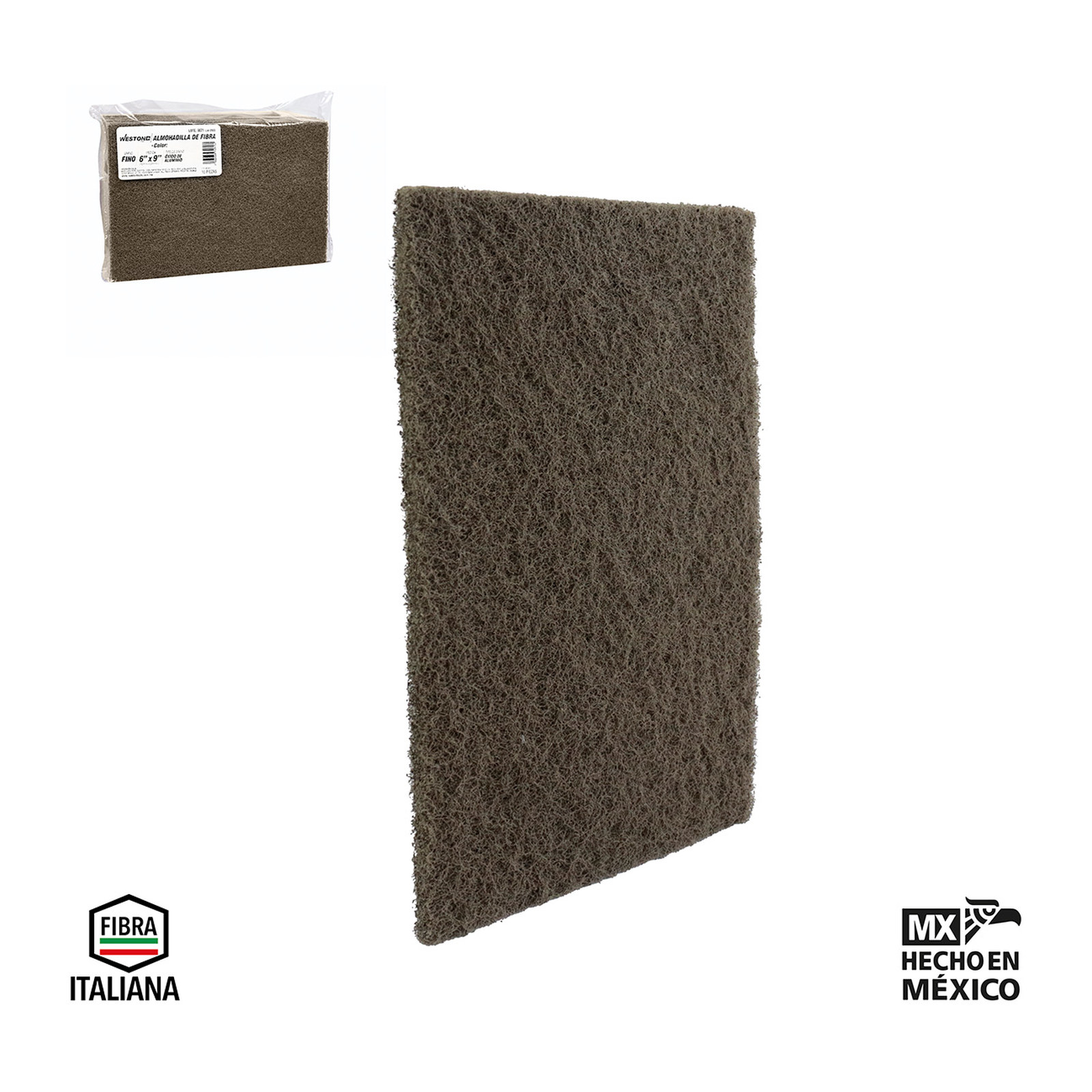 ALMOHADILLA DE FIBRA HD BEIGE / CANELA ( MEDIUM) 6" X 9" (Precio x Pieza - Bolsa c/10 pzs)