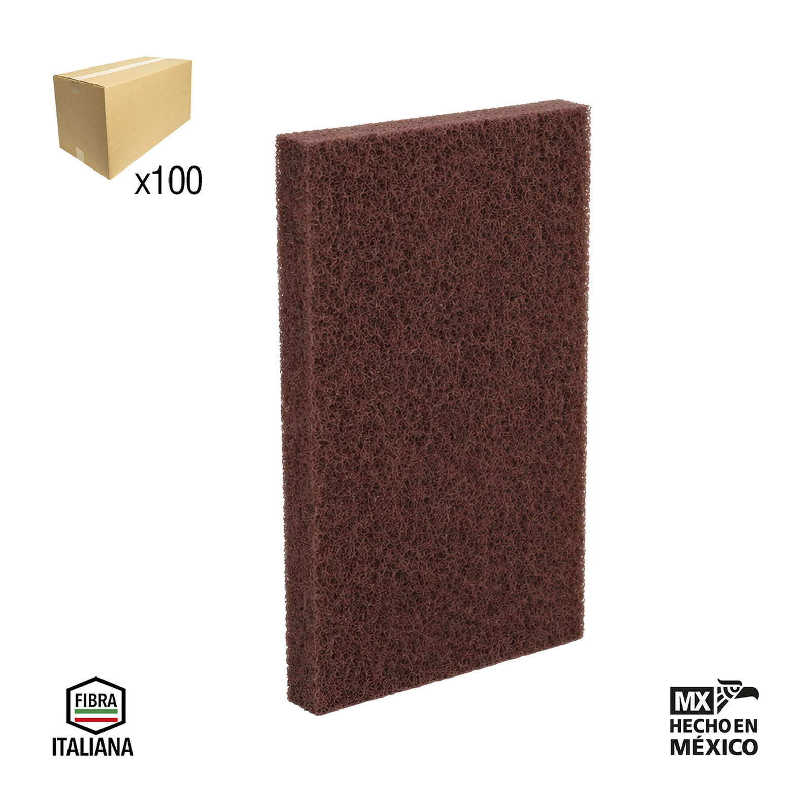 ALMOHADILLA DE FIBRA MARRON OSCURO HD (MUY FINO) 6"x9" (CAJA BULK 100 pzs sin bolsa - Precio x Caja)