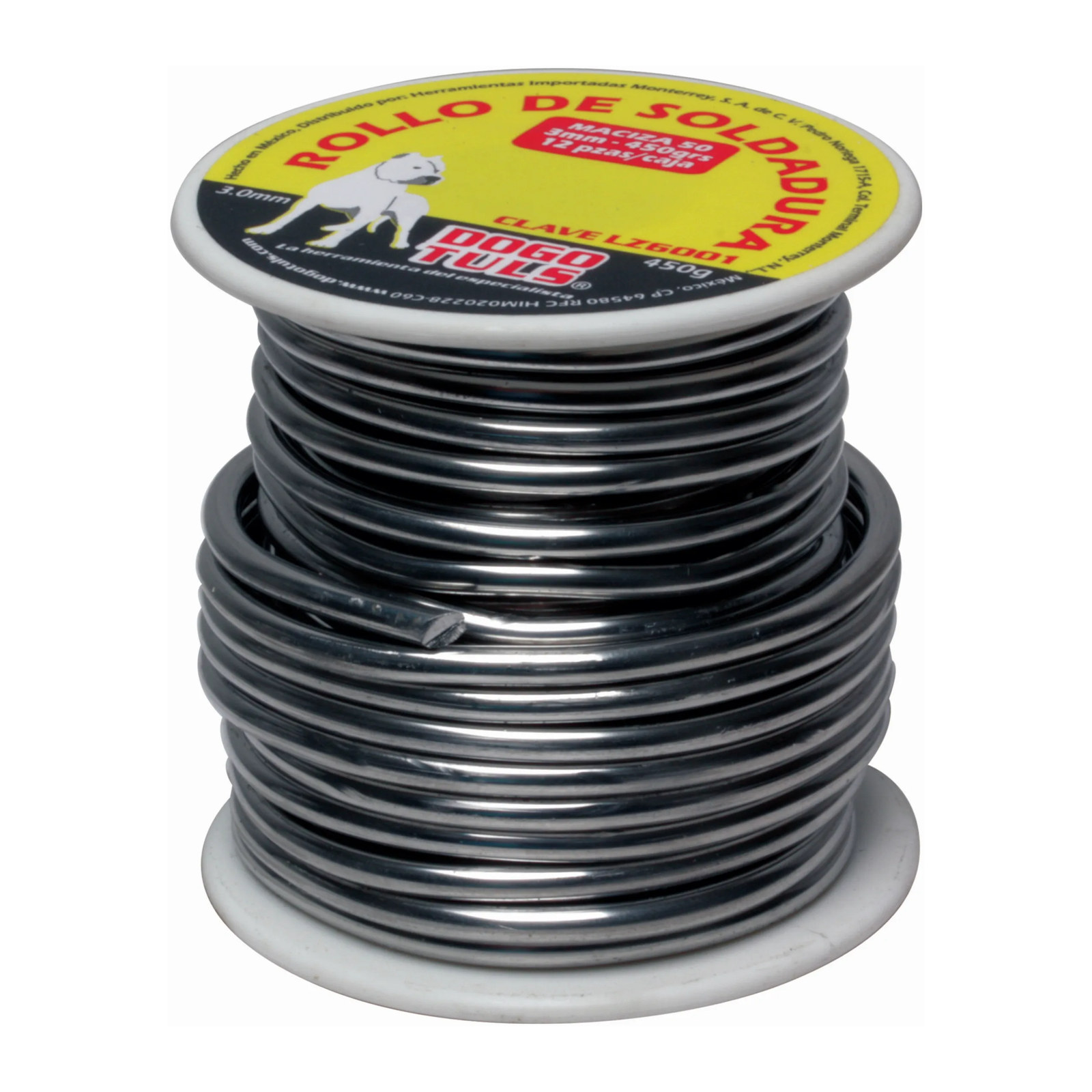 Soldadura Maciza 50/50 Rollo 3 mm 450 g - Paquete 4 Piezas