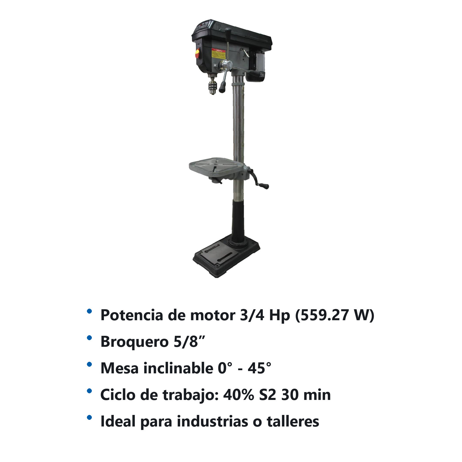 TALADRO DE PISO 3/4 HP (16 VEL.)5/8" 110V - Imagen 2