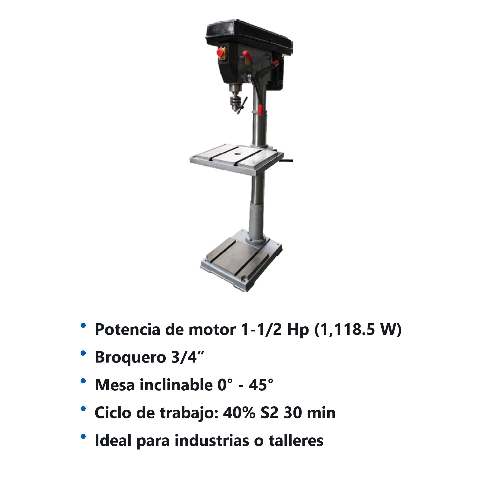 TALADRO DE PISO 1-1/2" HP (12 VEL) (MT3) 110V - Imagen 2