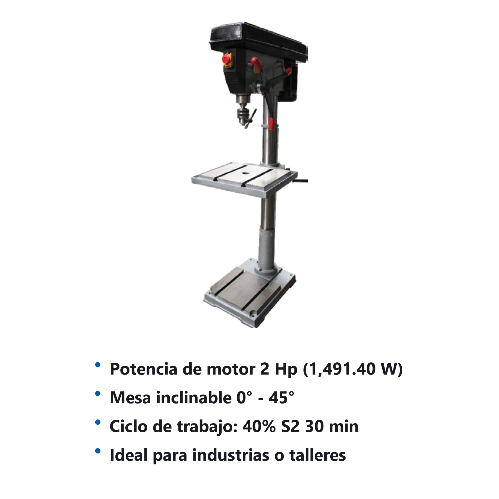 TALADRO DE PISO 2 HP (12VEL) (MT4) 110V - Imagen 2