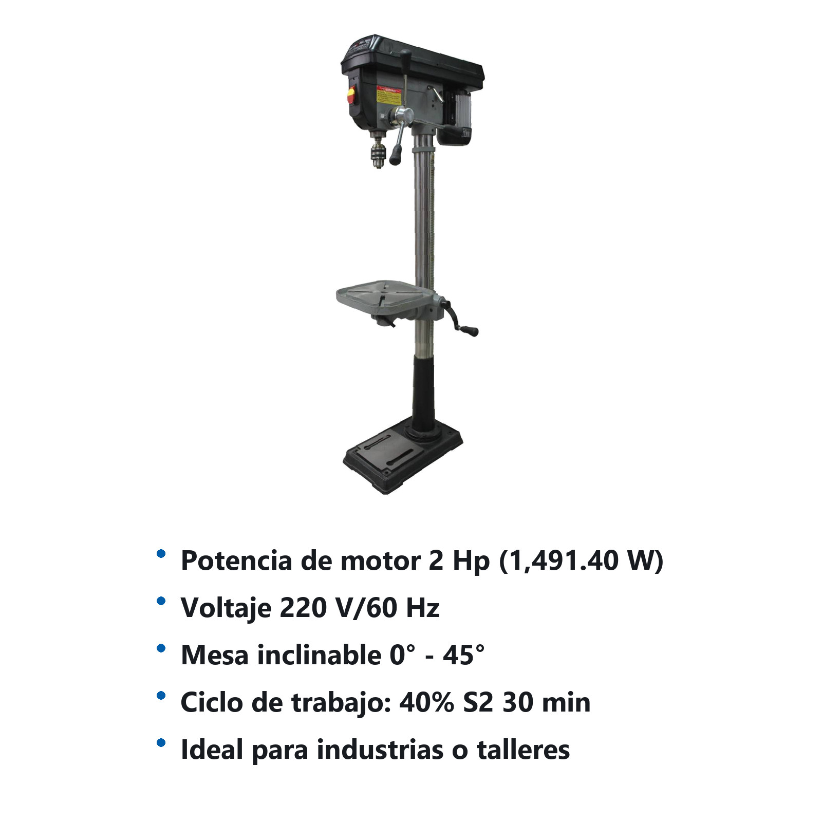 TALADRO DE PISO 2HP (12VEL) (MT4) 220V - Imagen 2