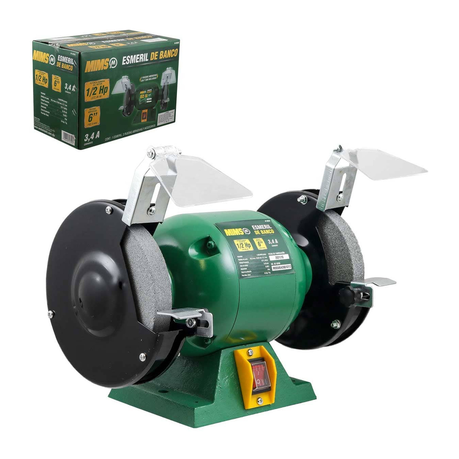 Esmeril de Banco 6" 1/2 HP Aluminio MIMS