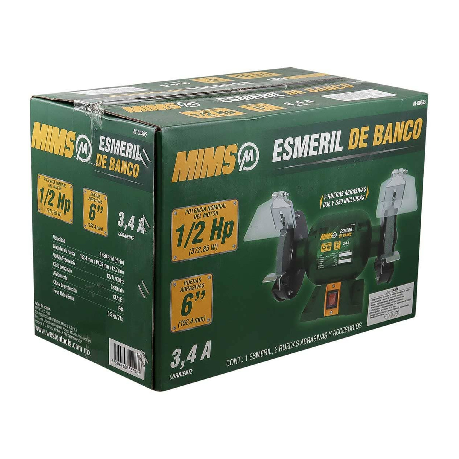ESMERIL DE BANCO 6" X 1/2 H. P. (ALUMINIO) - Imagen 4