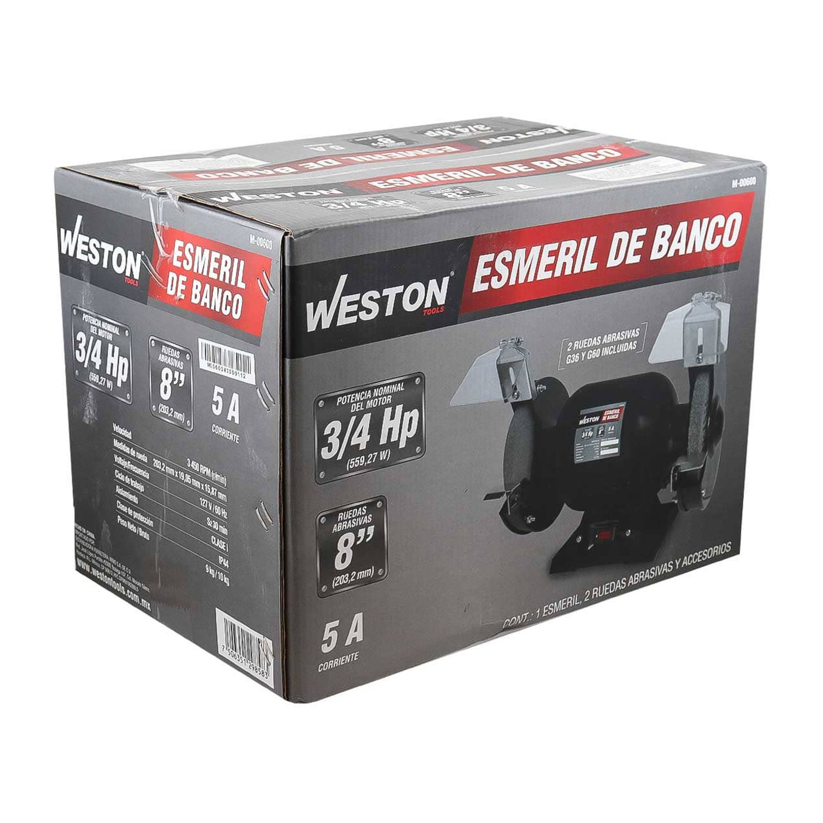 ESMERIL DE BANCO 8" X 3/4" H. P. (COBRE) - Imagen 4