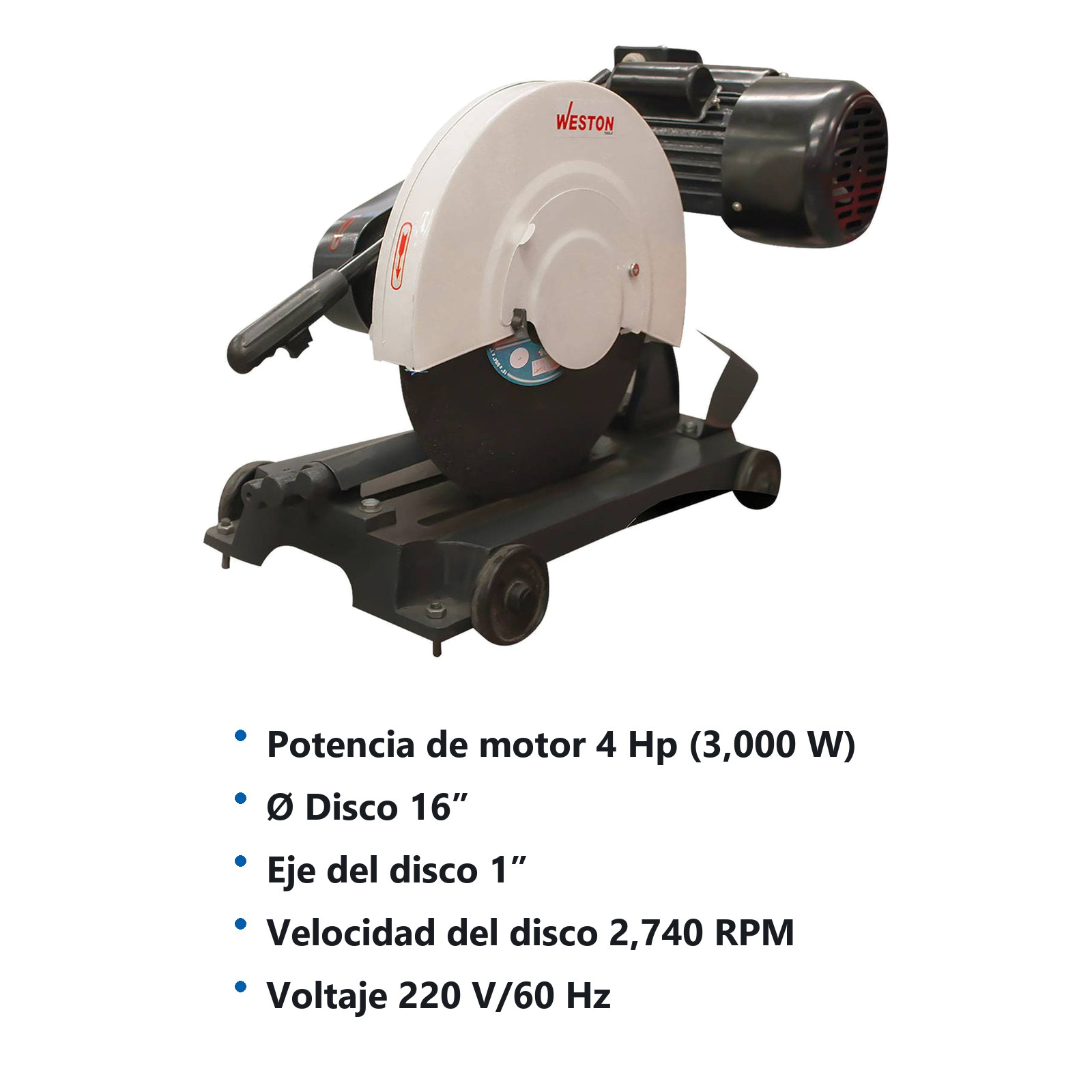 CORTADORA DE METALES 16" 220V/4HP 2740RPM MONOFÁSICO - Imagen 2
