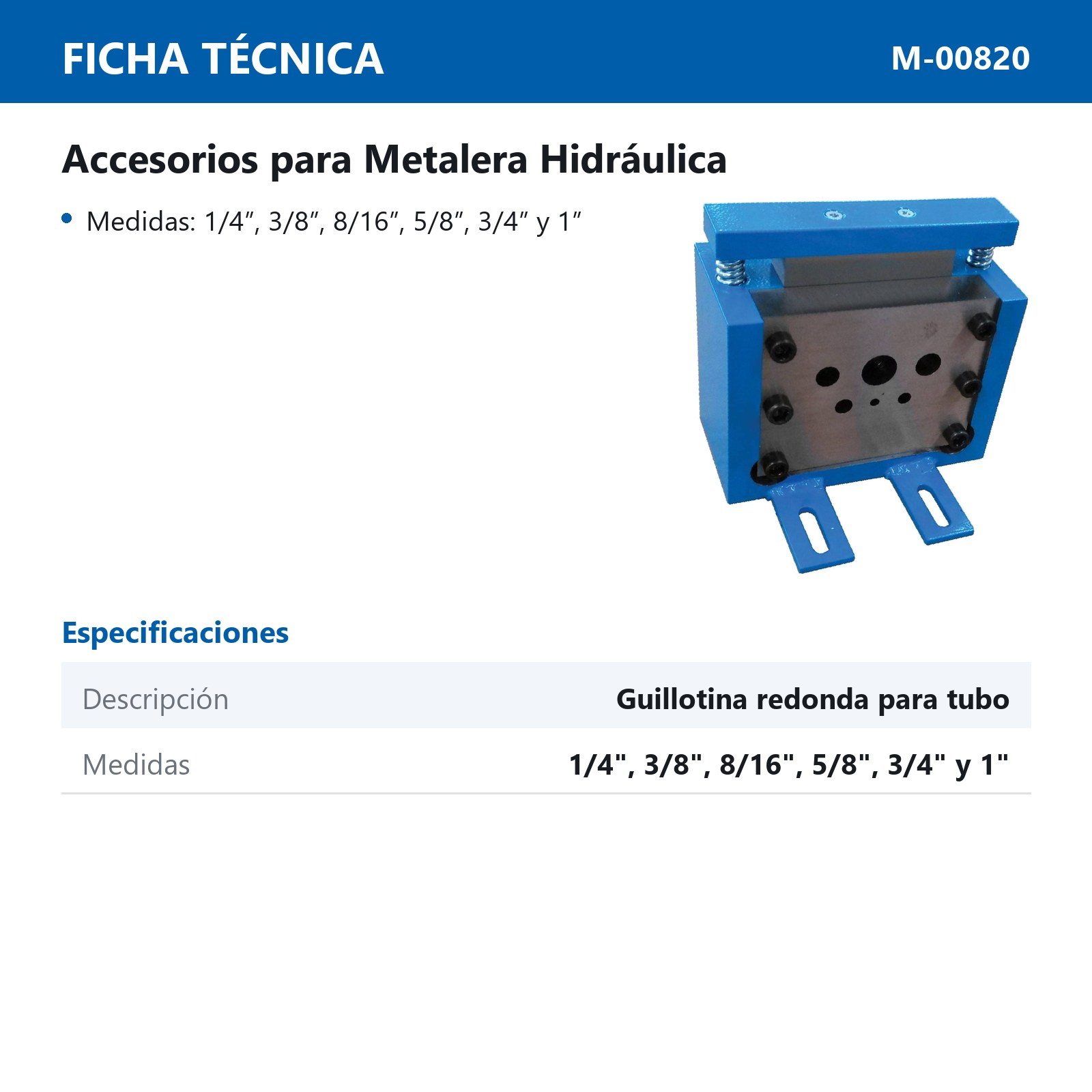 GUILLOTINA REDONDA P/TUBO - Imagen 2