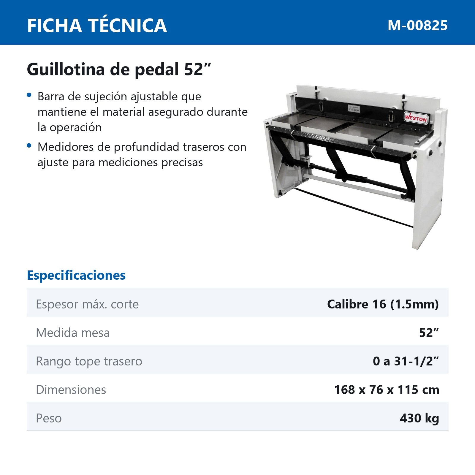 GUILLOTINA D/PEDAL  1.5X1320 - Imagen 2