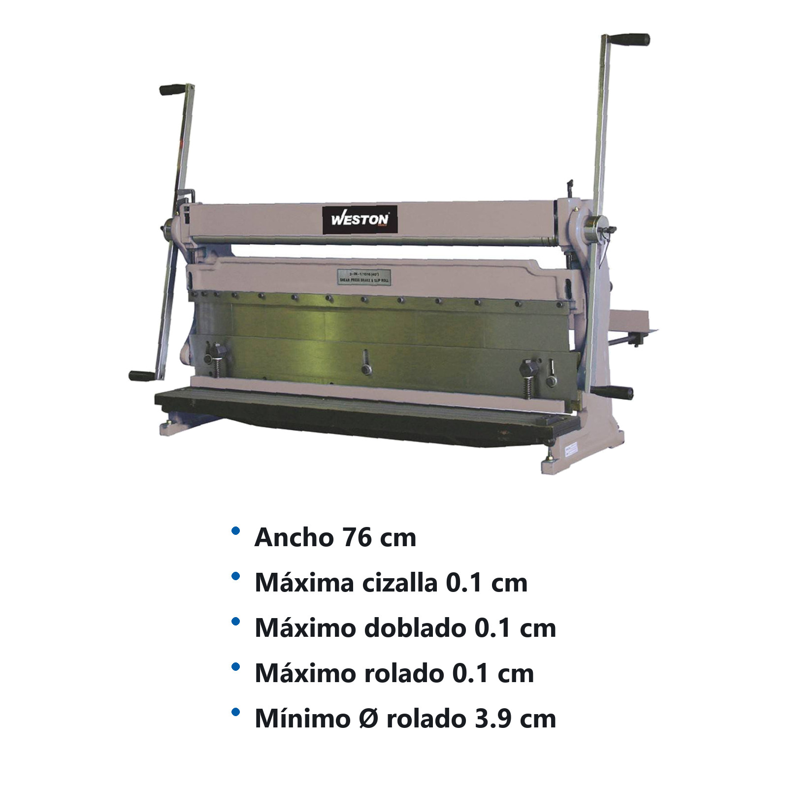 MAQUINA 3 EN 1 CORTA-DOBLA-ROLA 760MM - Imagen 2