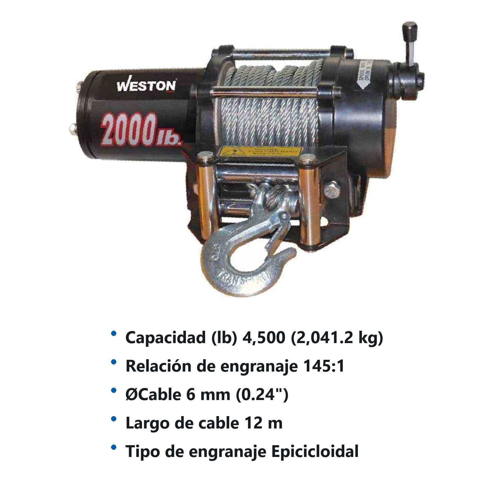WINCH ELECTRICO DW4500 12V-4500LBS - Imagen 2