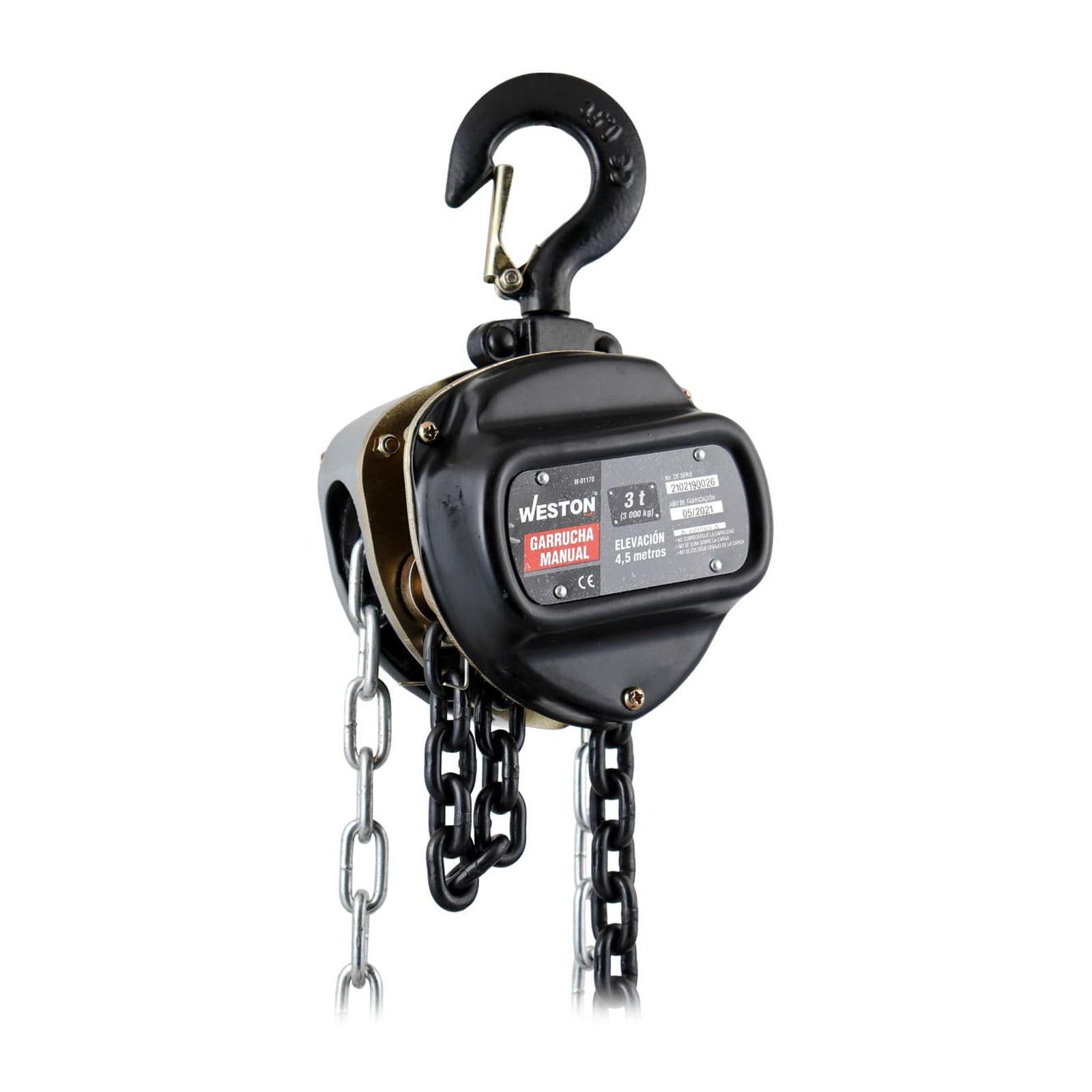 Garrucha Manual 3 Ton 4.5 m de Levante Weston
