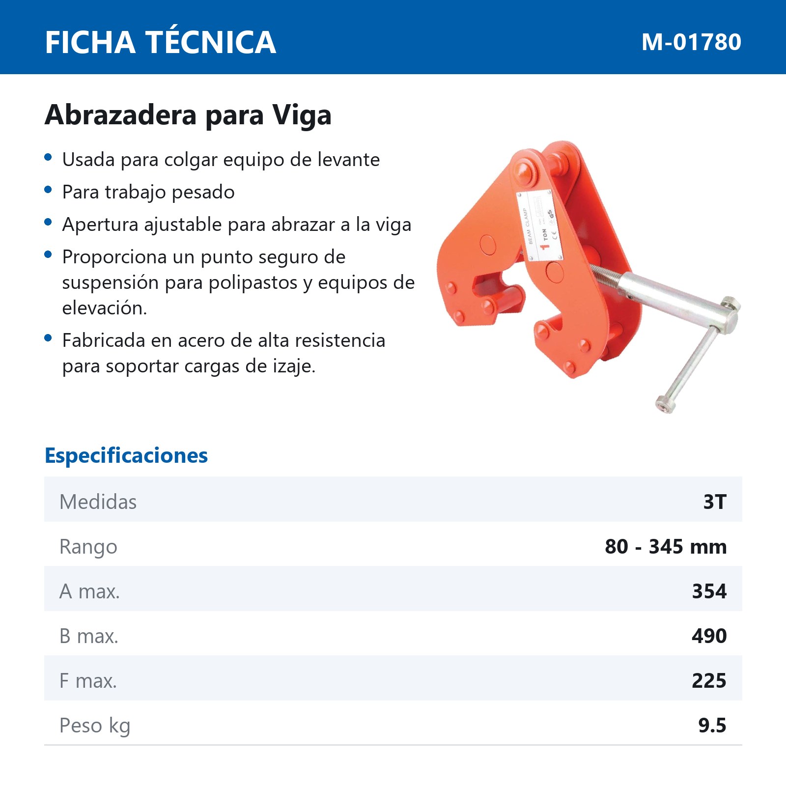 ABRAZADERA P/VIGA 3T - Imagen 2