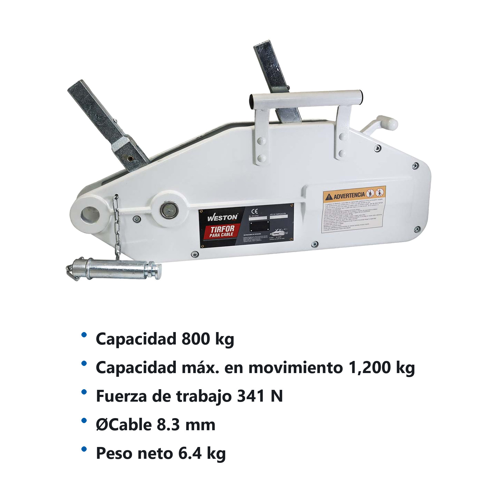 TIRFOR PARA CABLE 0.8T*20M CUERPO D/ALUMINIO - Imagen 2