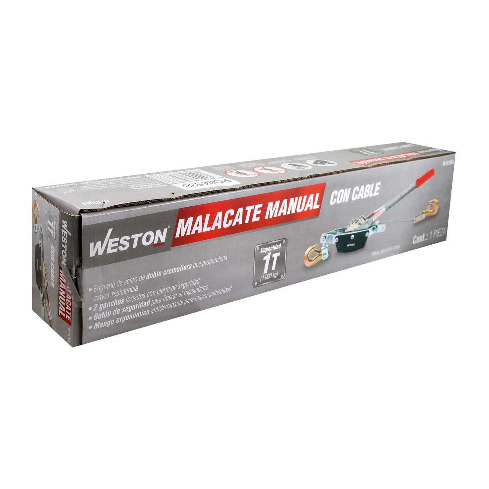 MALACATE MANUAL C/CABLE 1 TON - Imagen 3