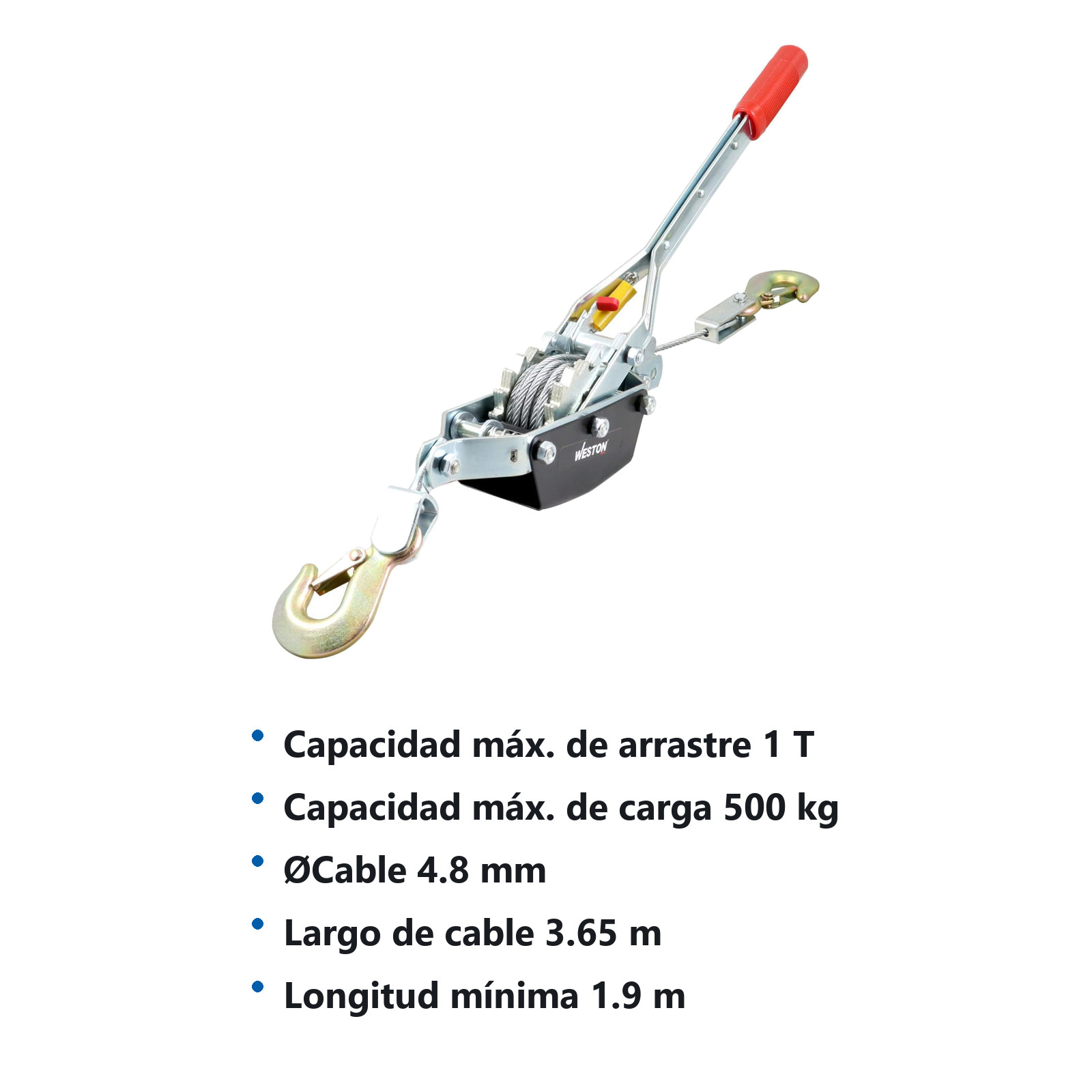 MALACATE MANUAL C/CABLE 1 TON - Imagen 4