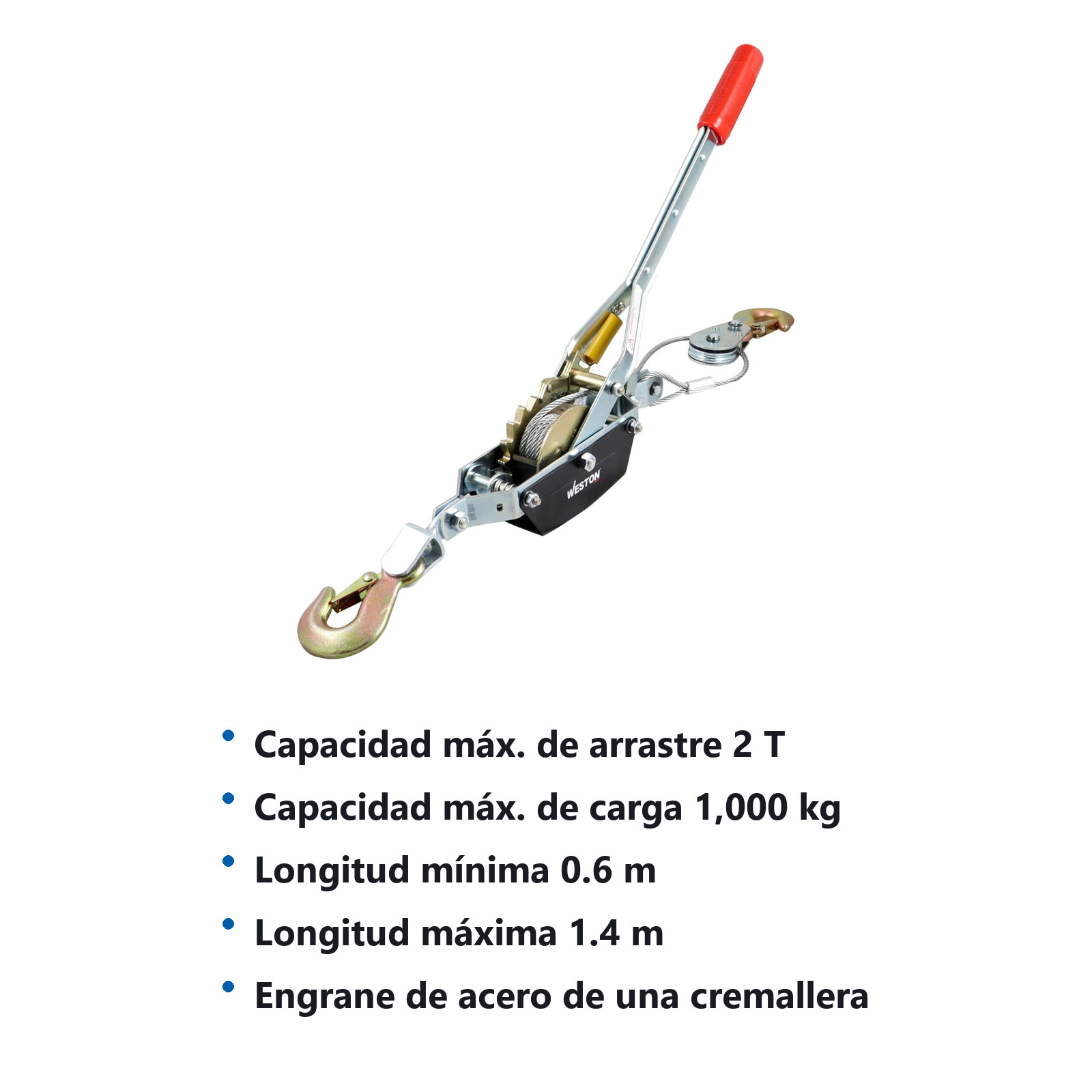 MALACATE MANUAL C/CABLE 2 TON - Imagen 4