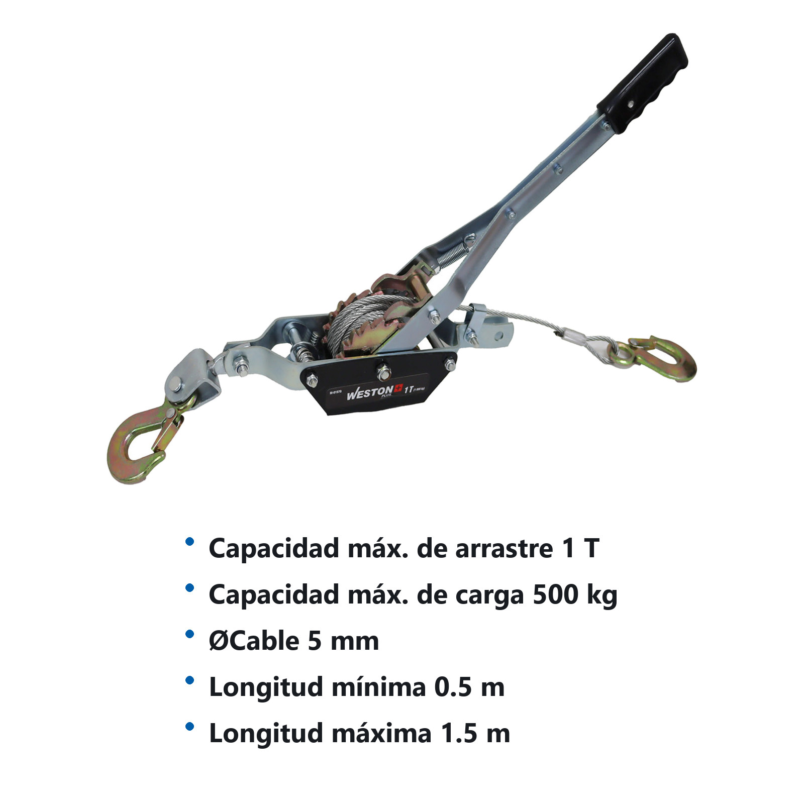 MALACATE MANUAL 1 TON C/CABLE 3.5M WESTON PLUS - Imagen 4