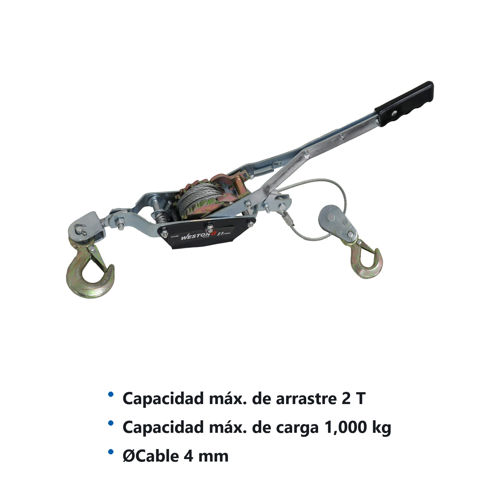 MALACATE MANUAL 2 TON C/CABLE 3.5M WESTON PLUS - Imagen 4
