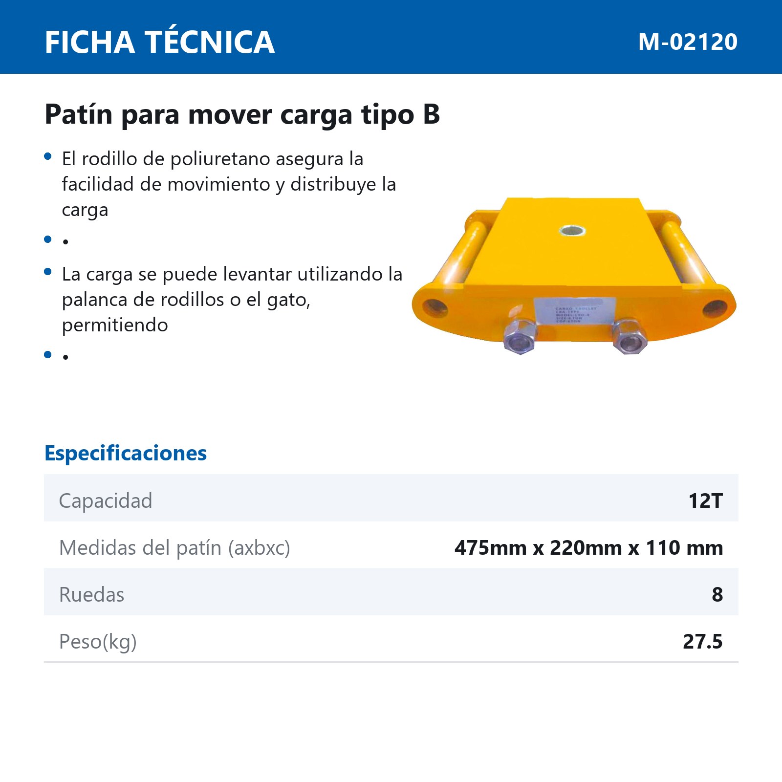 PATIN P/MOVER CARGA TIPO B 12TON - Imagen 2