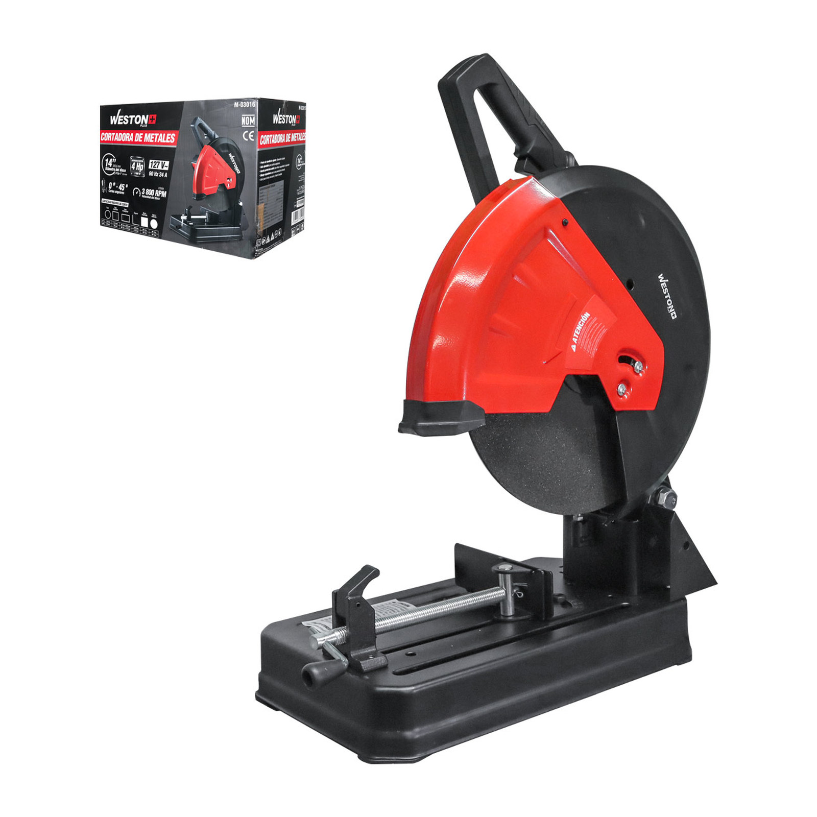 CORTADORA DE METALES 14'' 3000W 3800RPM 110V 1F WESTON PLUS - Imagen 3