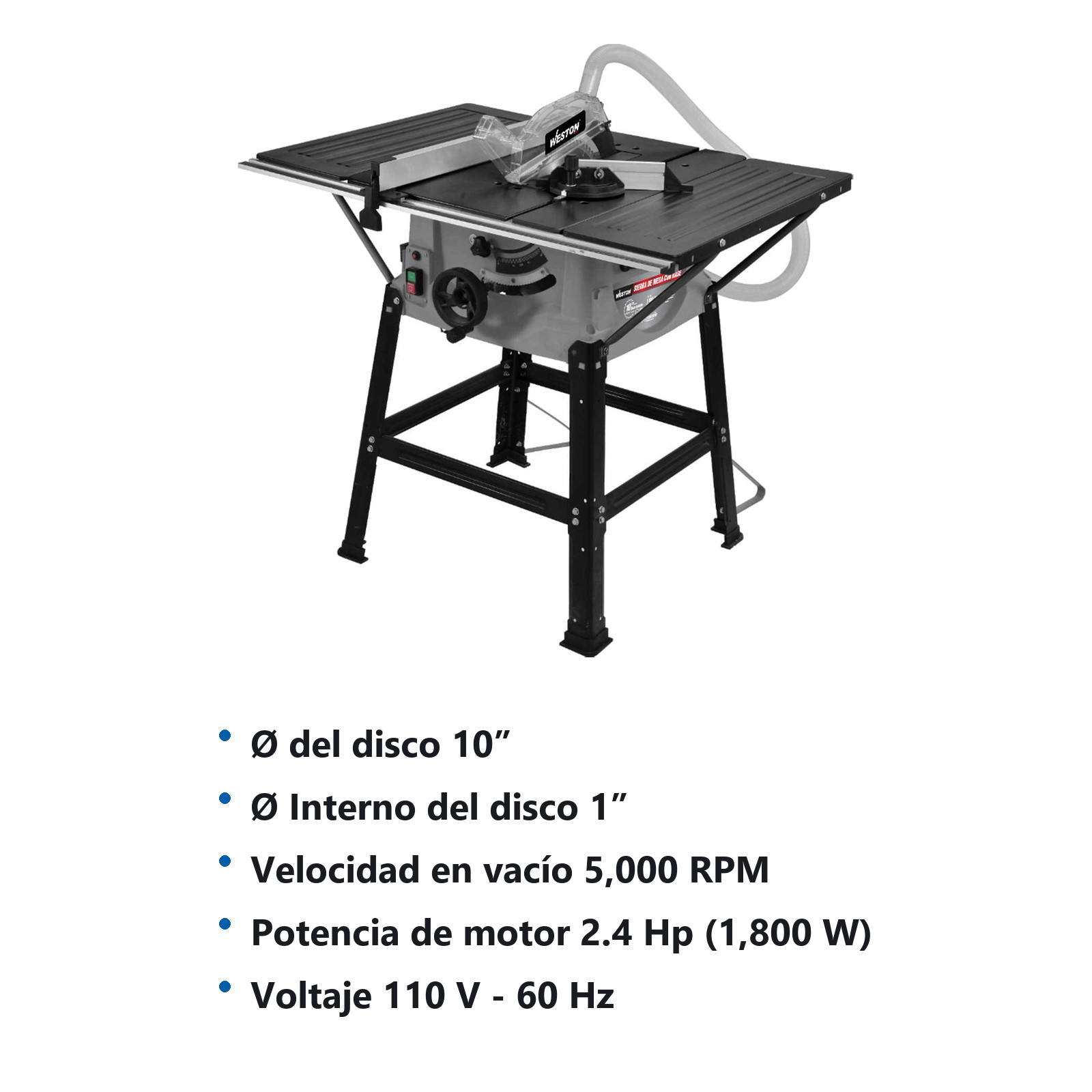 SIERRA DE MESA CON BASE 10'' 1800W 110V 1F - Imagen 2