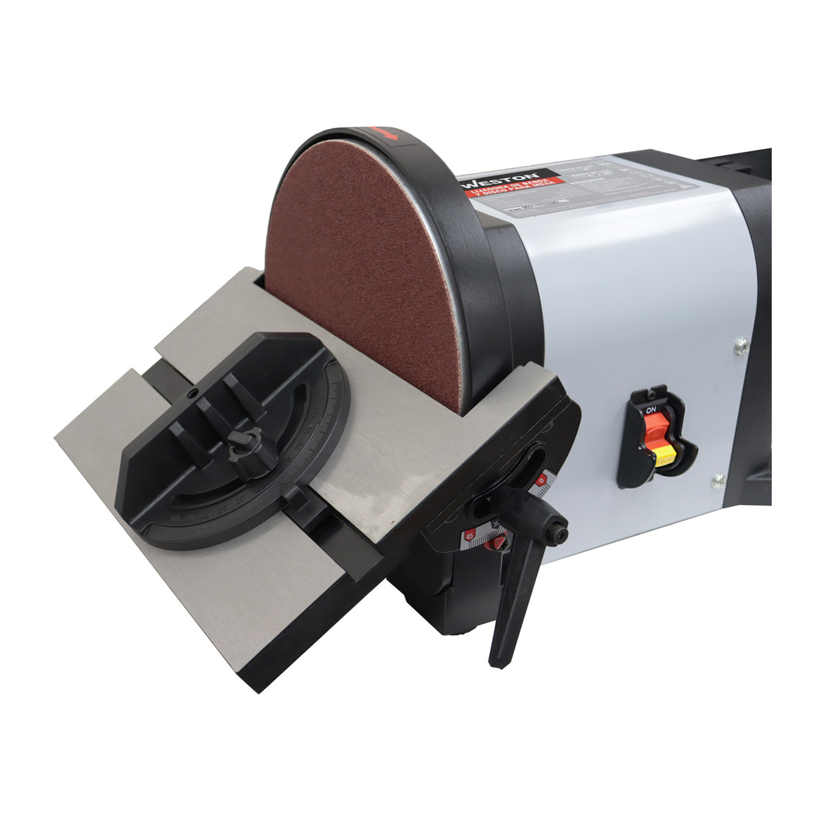 LIJADORA DE MESA BANDA 4" x 36" Y DISCO 8'' 2/3HP (500W) 110V - Imagen 2