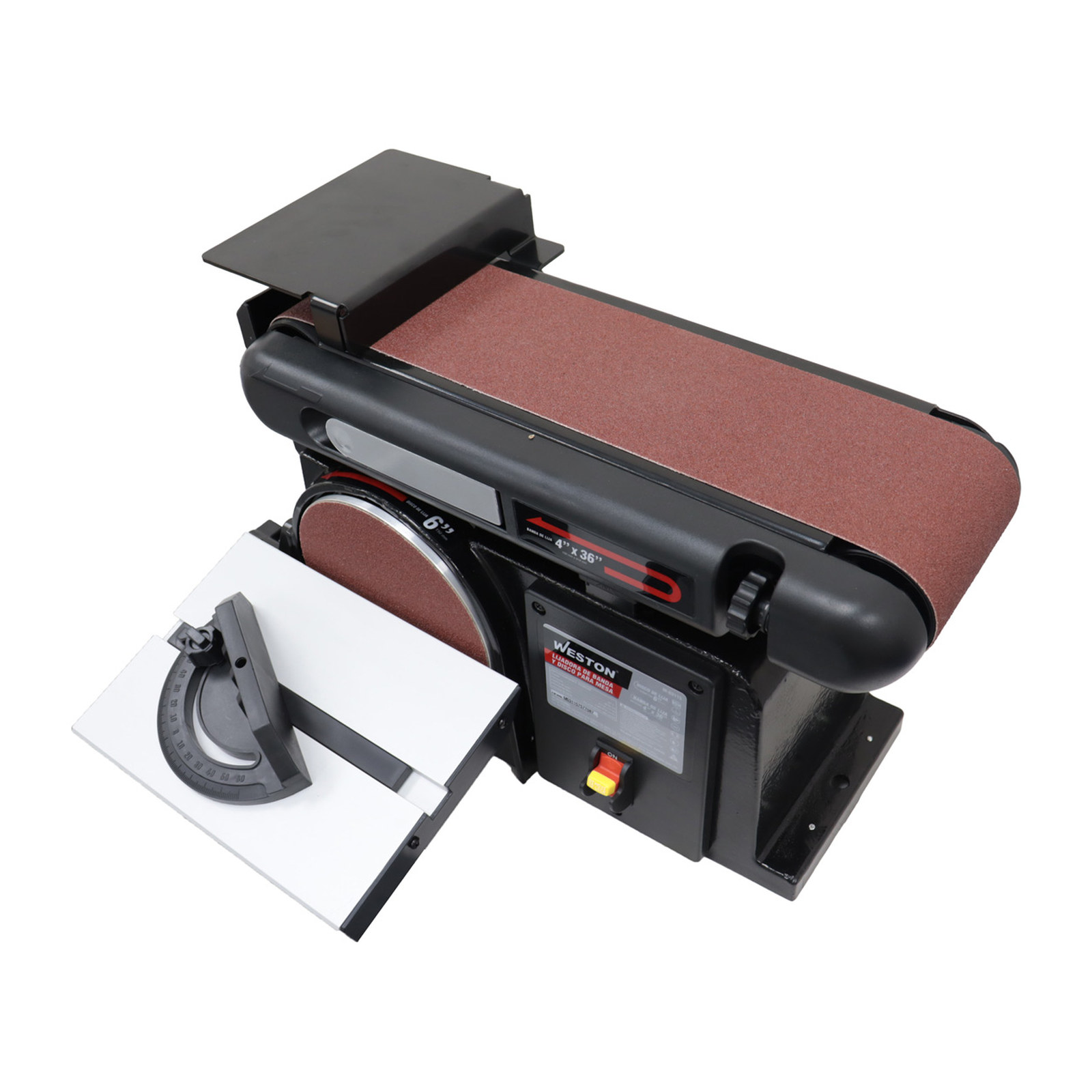 LIJADORA DE MESA BANDA 4" x 36" Y DISCO 6'' 1/2HP (370W) 110V - Imagen 3