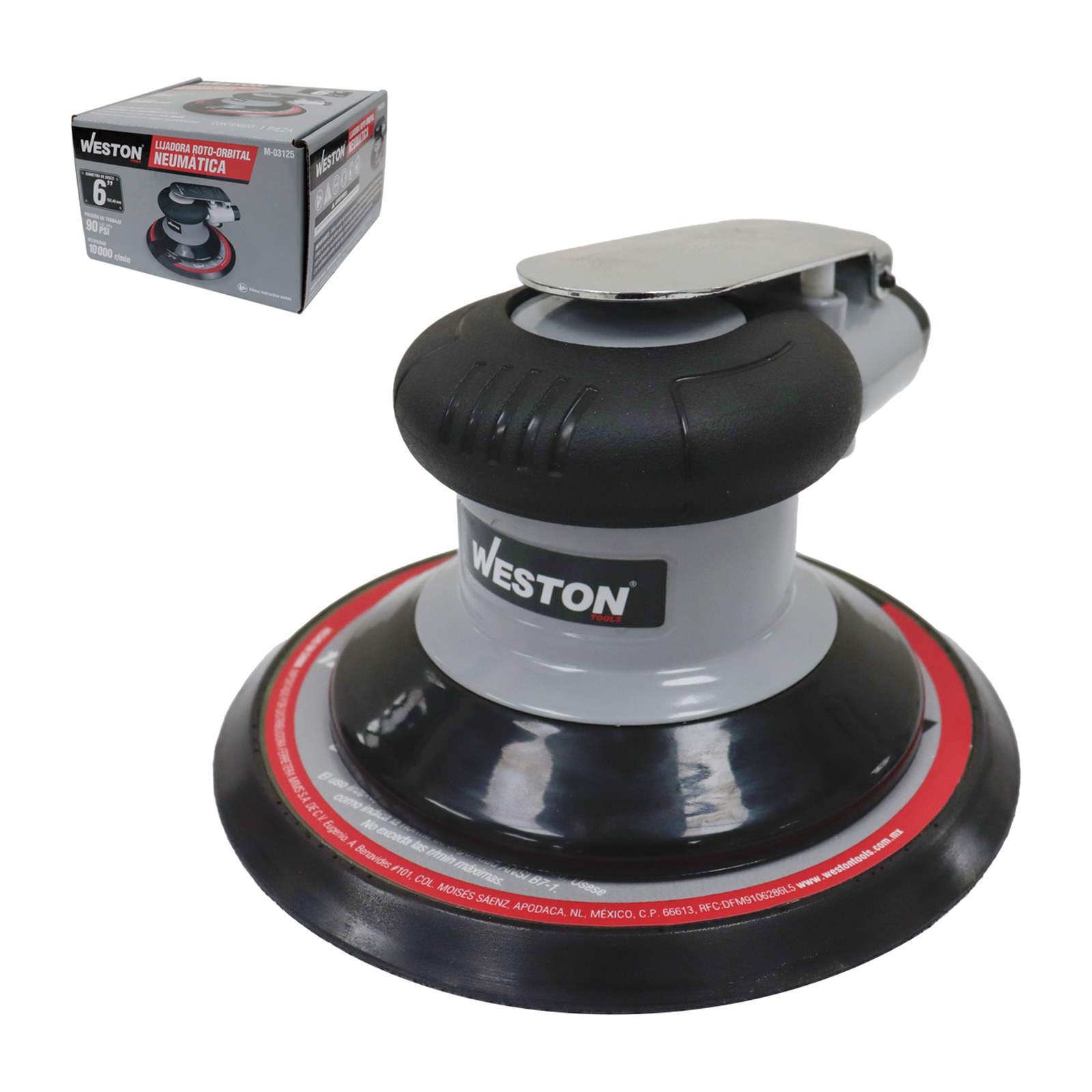 LIJADORA ROTO-ORBITAL NEUMATICA 2HP 10000 OPM 6"