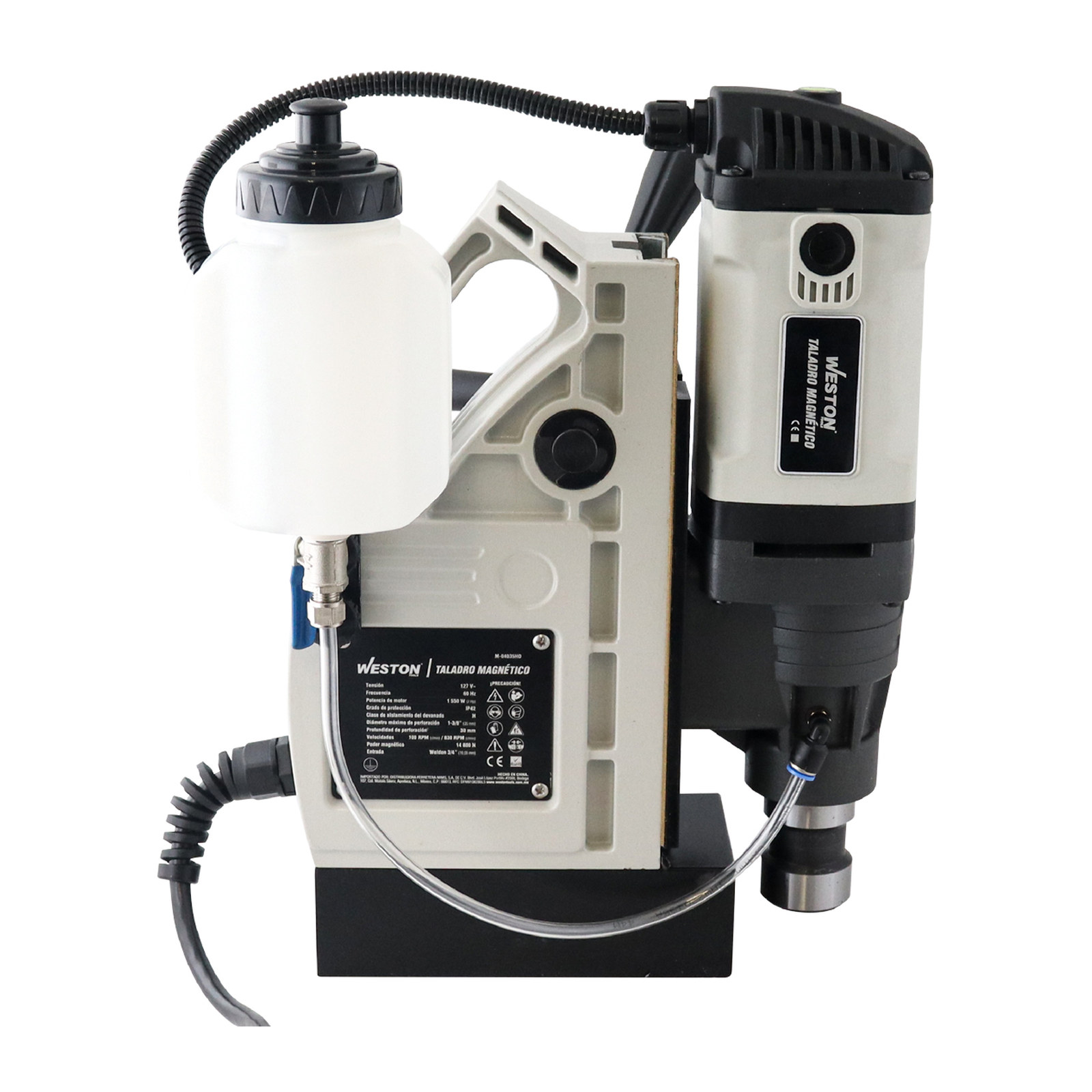 TALADRO MAGNETICO 35MM X 30MM 1550W BROQUERO 1/2" ZANCO WELDON 3/4" 110V - Imagen 3