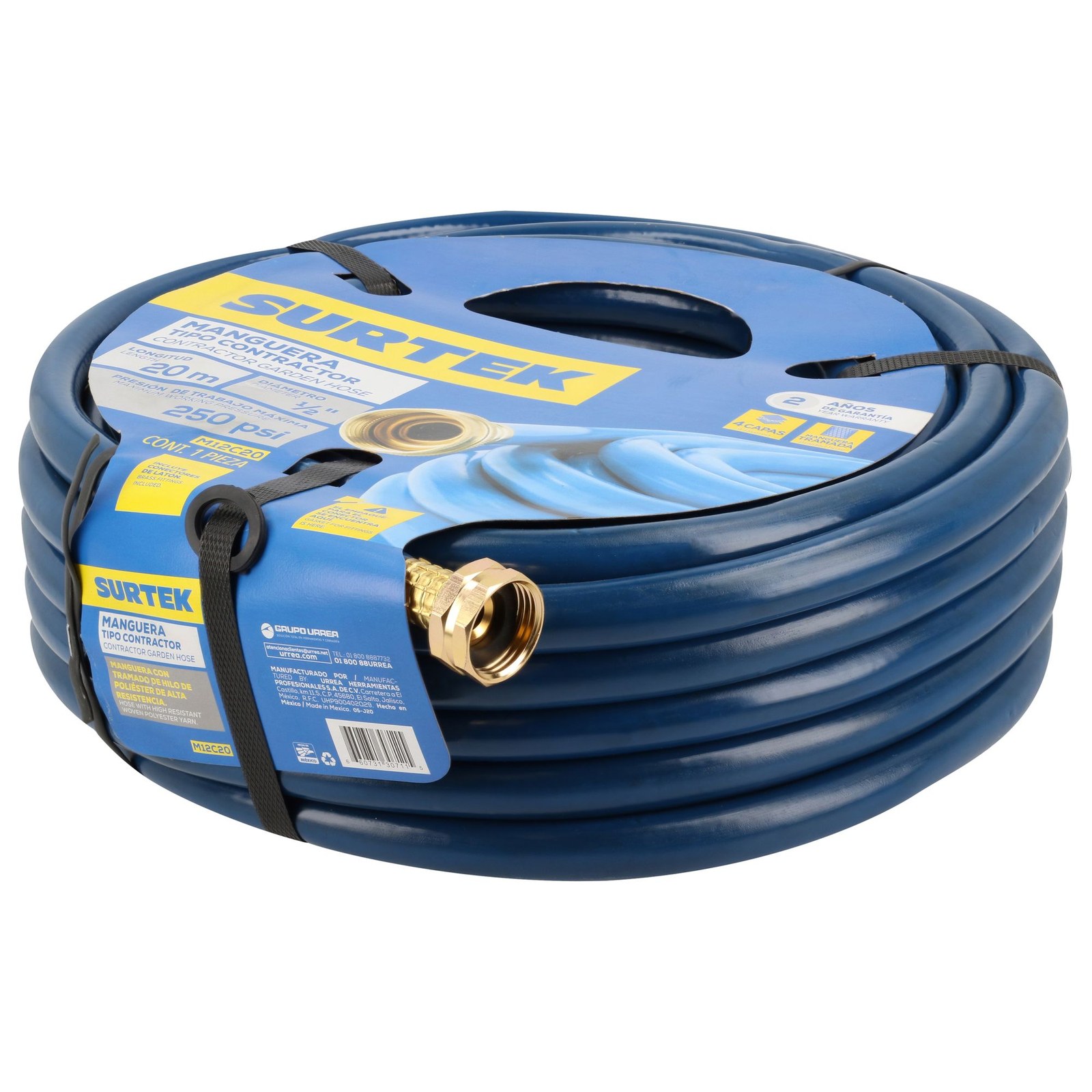 Manguera para jardín contractor con conector metálico 1/2", 20 m Surtek - Imagen 2