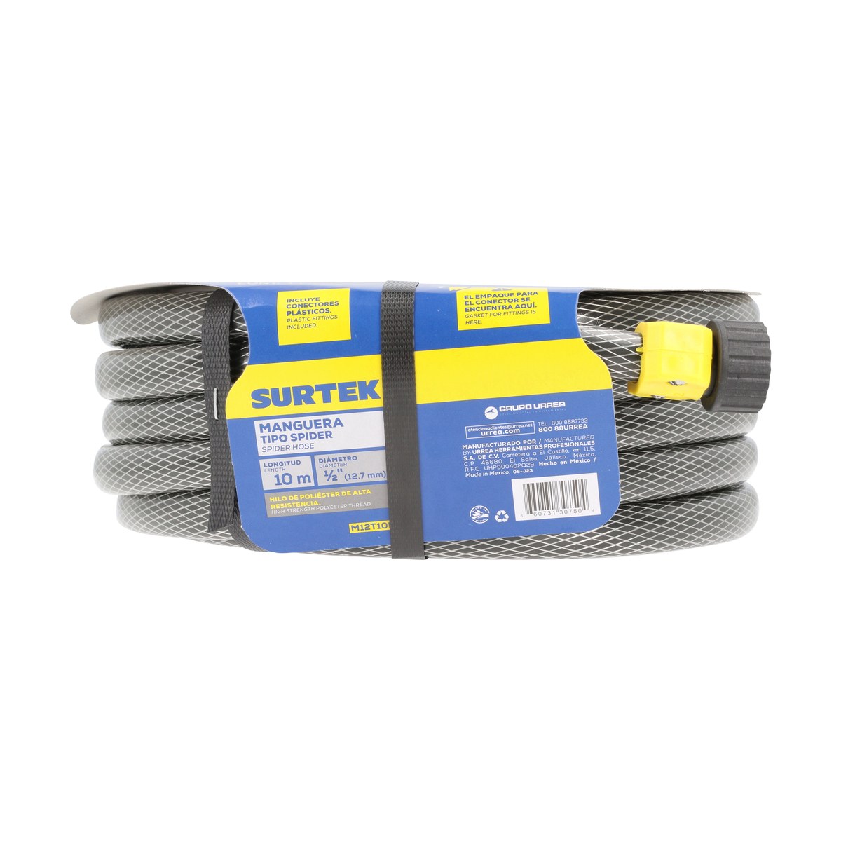 Manguera para jardín tramada gris con conector plásticos 1/2", 10 m Surtek - Imagen 2