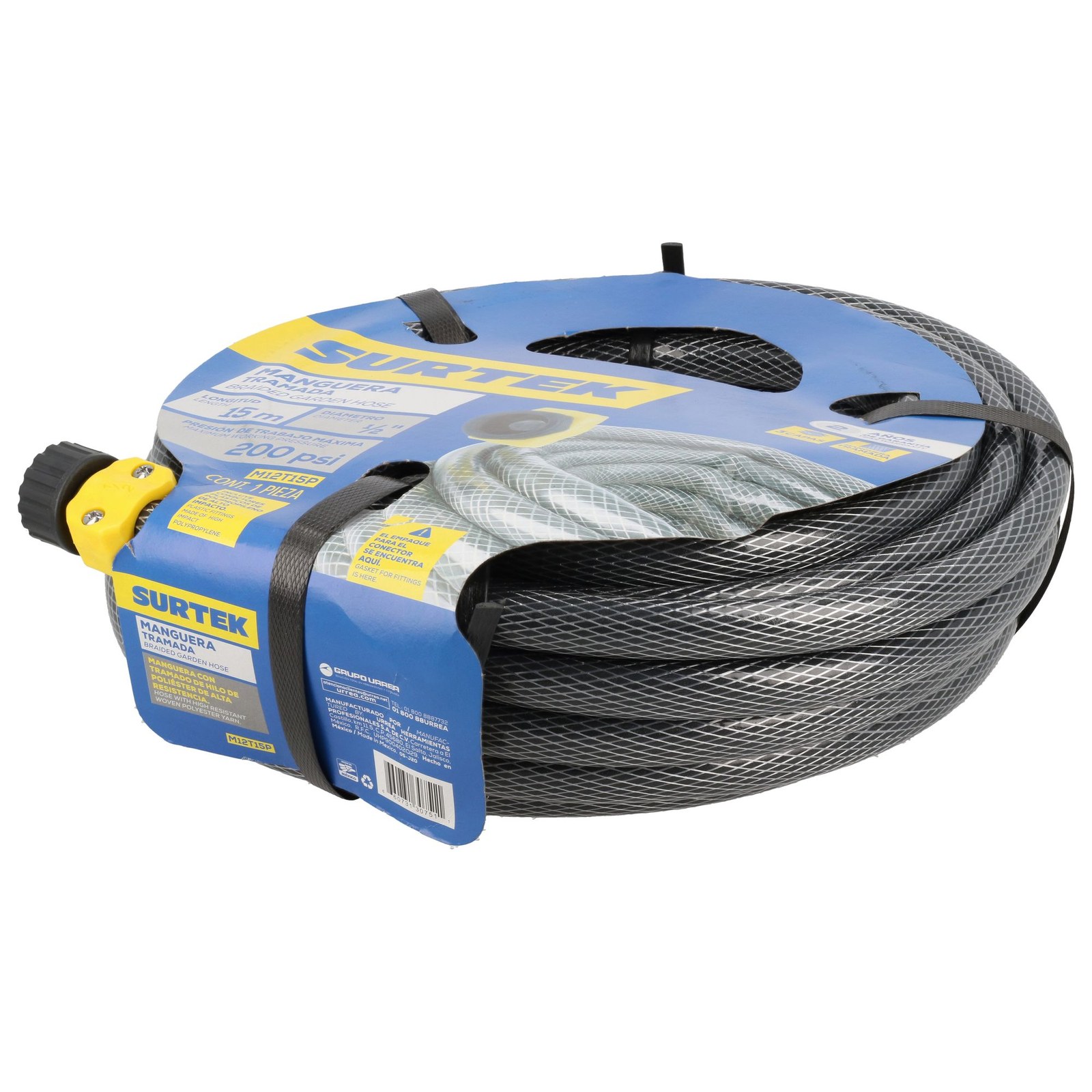 Manguera para jardín tramada gris con conector plásticos 1/2", 15 m Surtek - Imagen 2