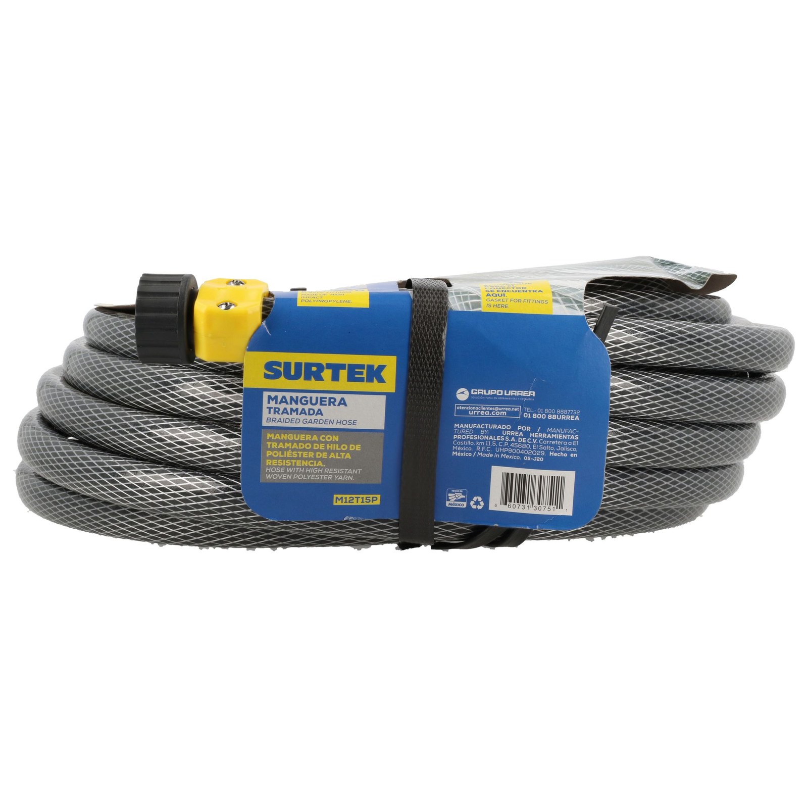 Manguera para jardín tramada gris con conector plásticos 1/2", 15 m Surtek - Imagen 3